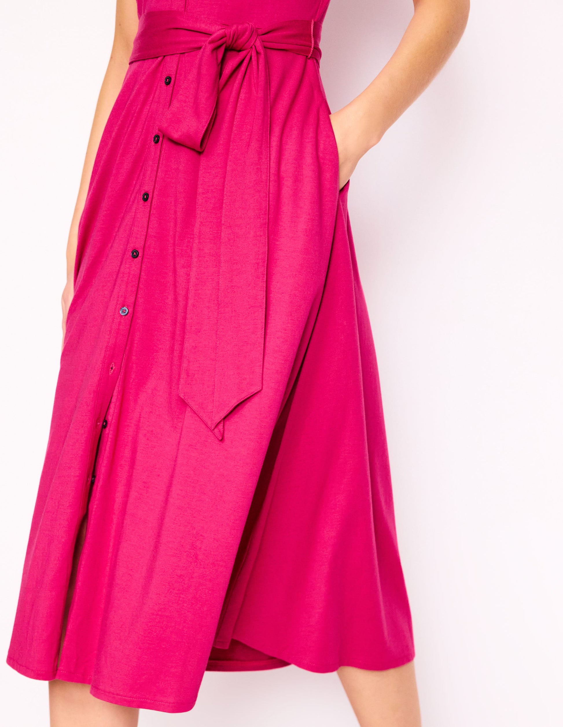 Sara Jersey Shirt Dress-Cherry Jam-2