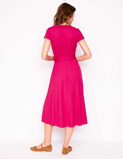 Sara Jersey Shirt Dress-Cherry Jam-3
