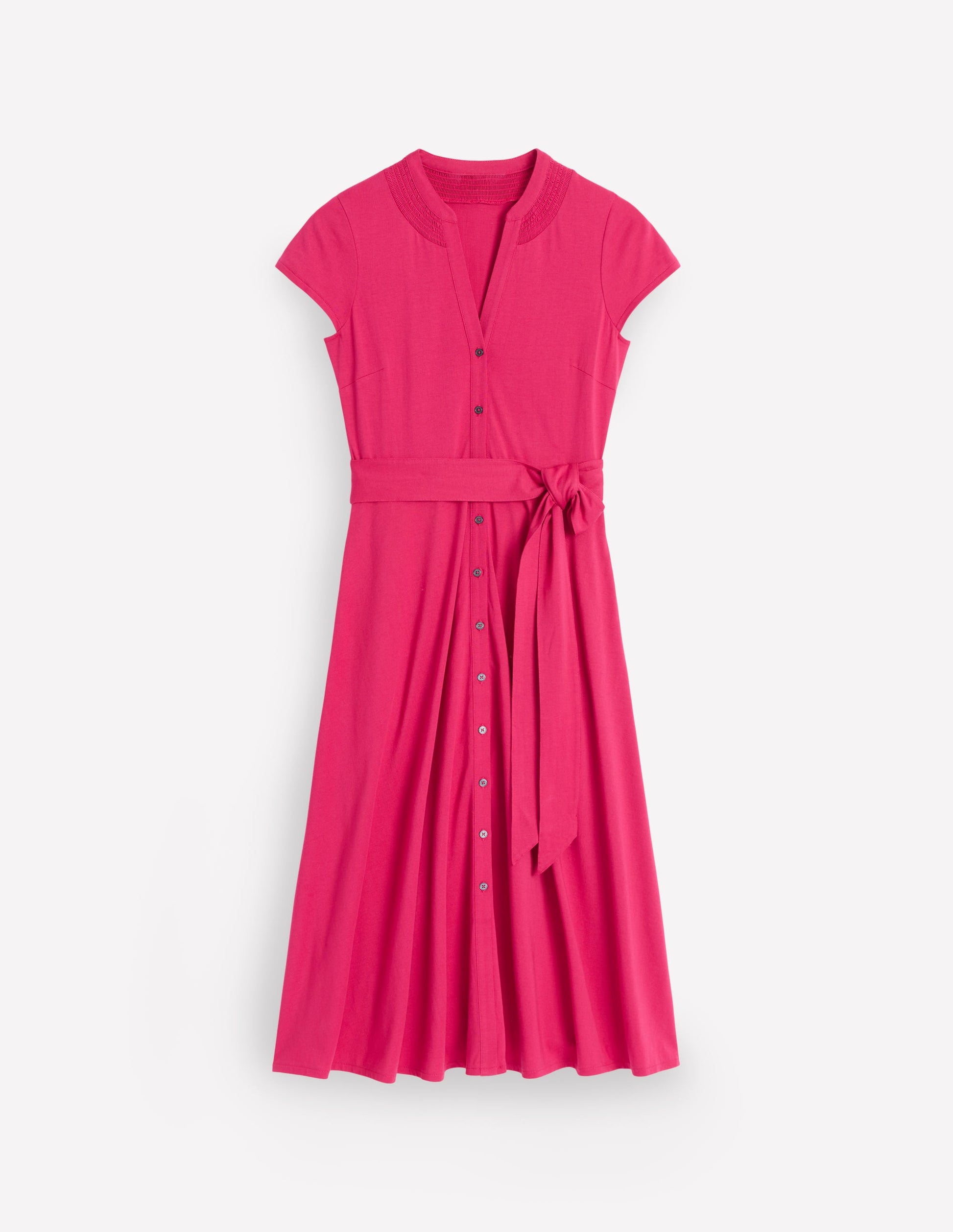 Sara Jersey Shirt Dress-Cherry Jam-5