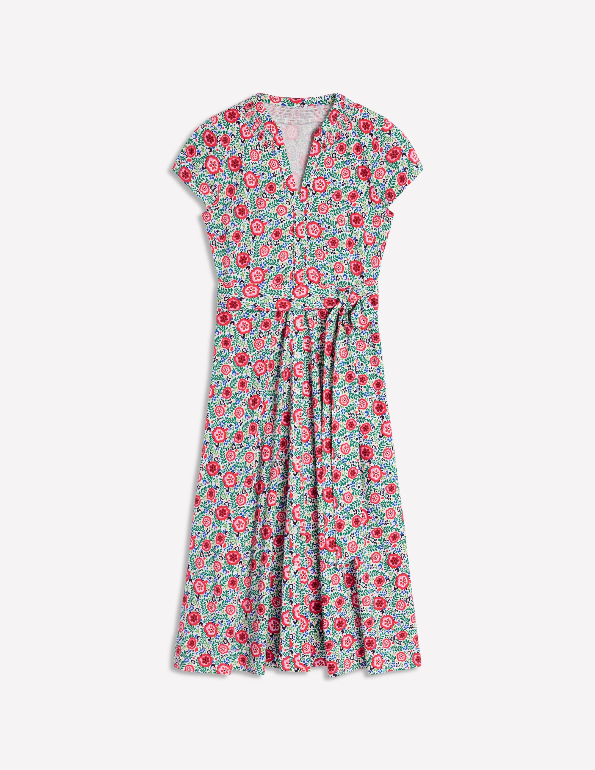 Sara Jersey Shirt Dress-Multi, Foliage Scatter - Image 4