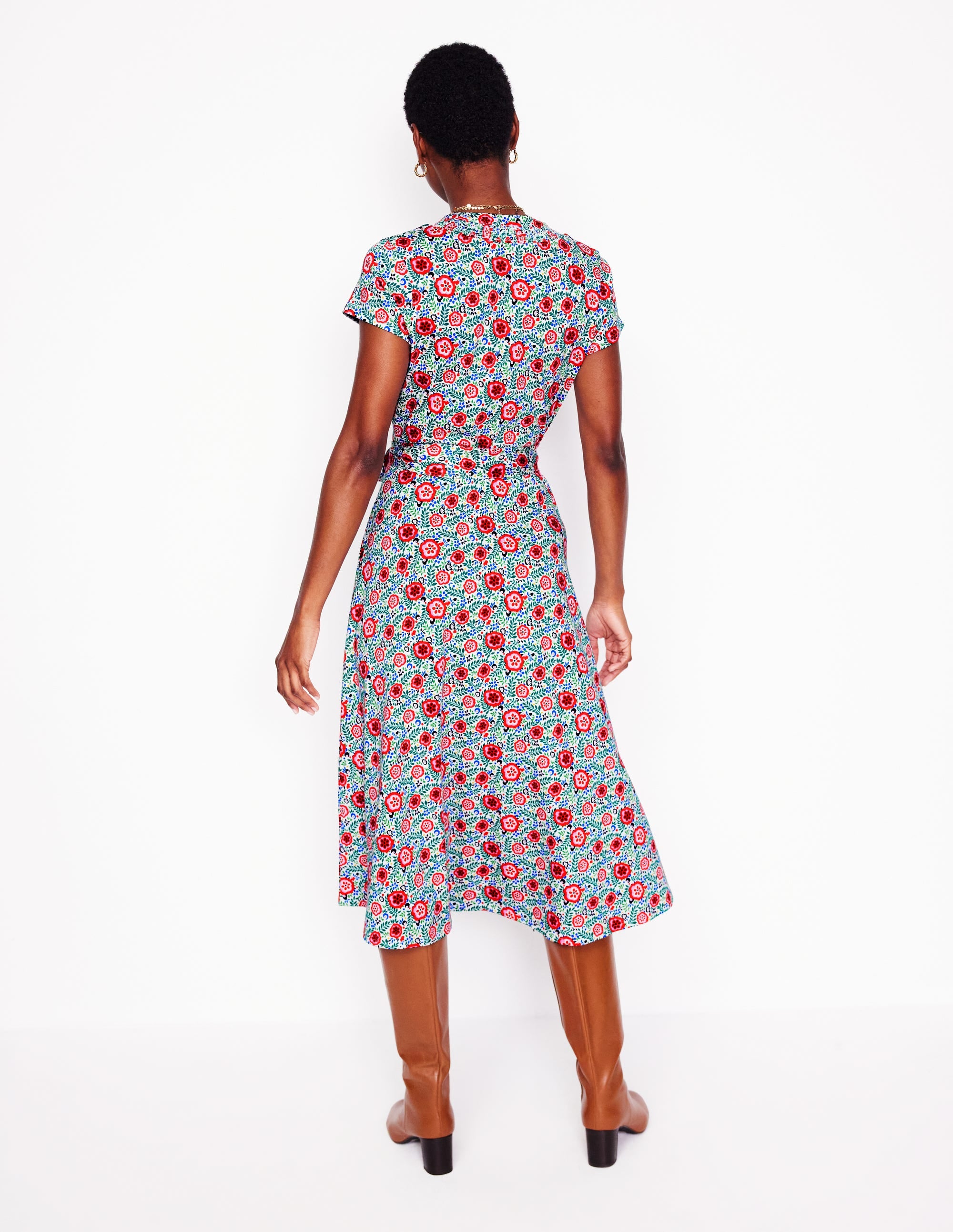 Sara Jersey Shirt Dress-Multi, Foliage Scatter - Image 2