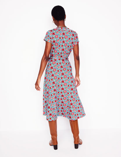 Sara Jersey Shirt Dress-Multi, Foliage Scatter-2