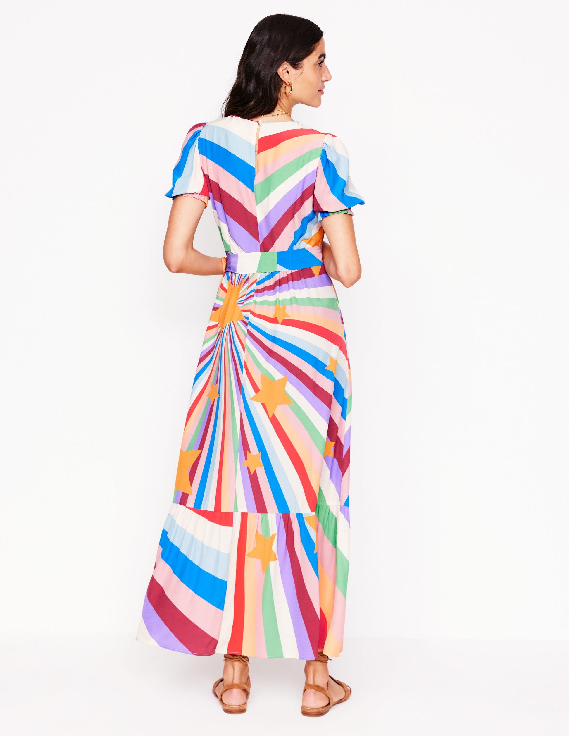 Blouson Crew Neck Dress-Multi, Supernova-4