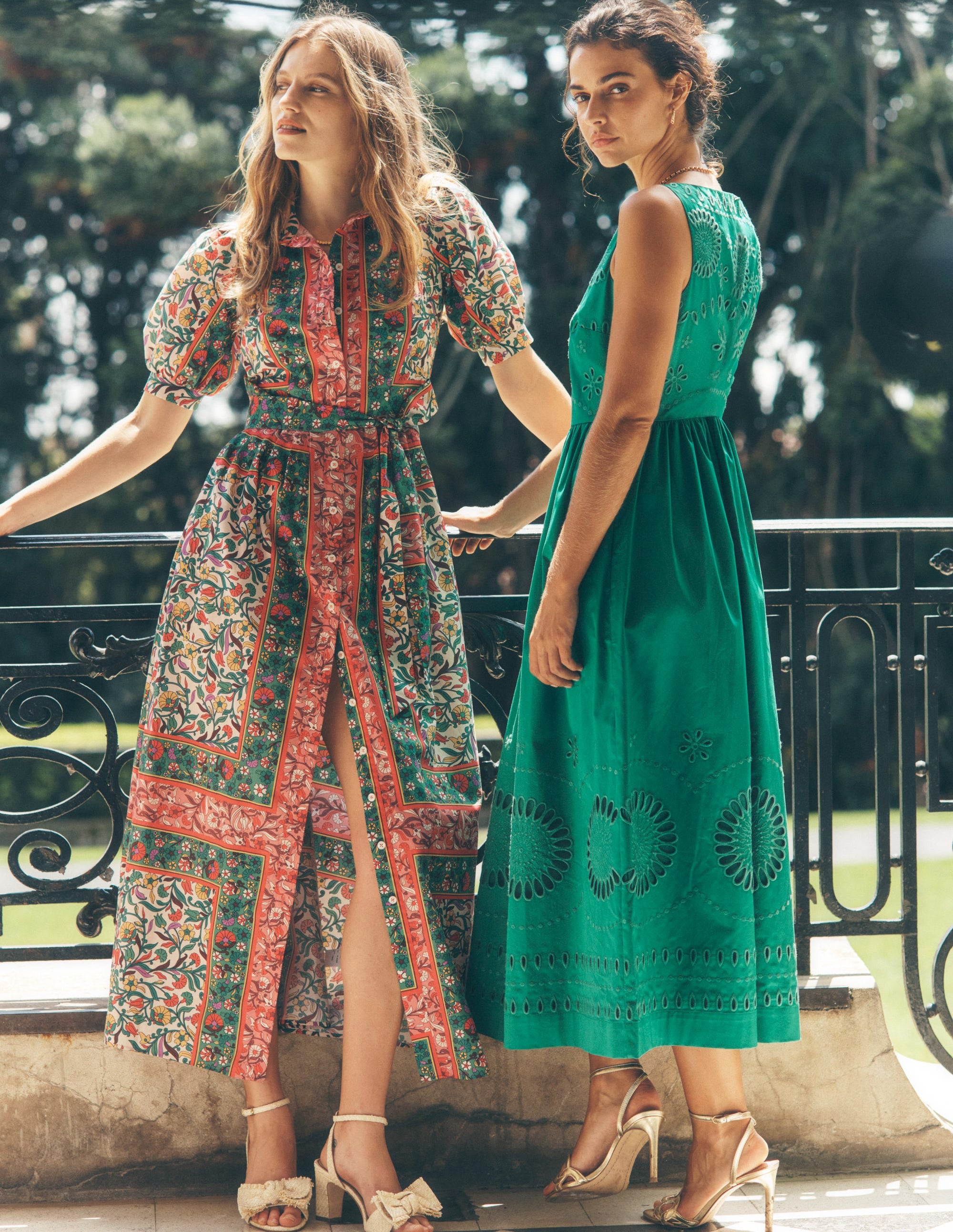 Lauren Broderie Midi Dress-Rich Emerald, Broderie - Image 6