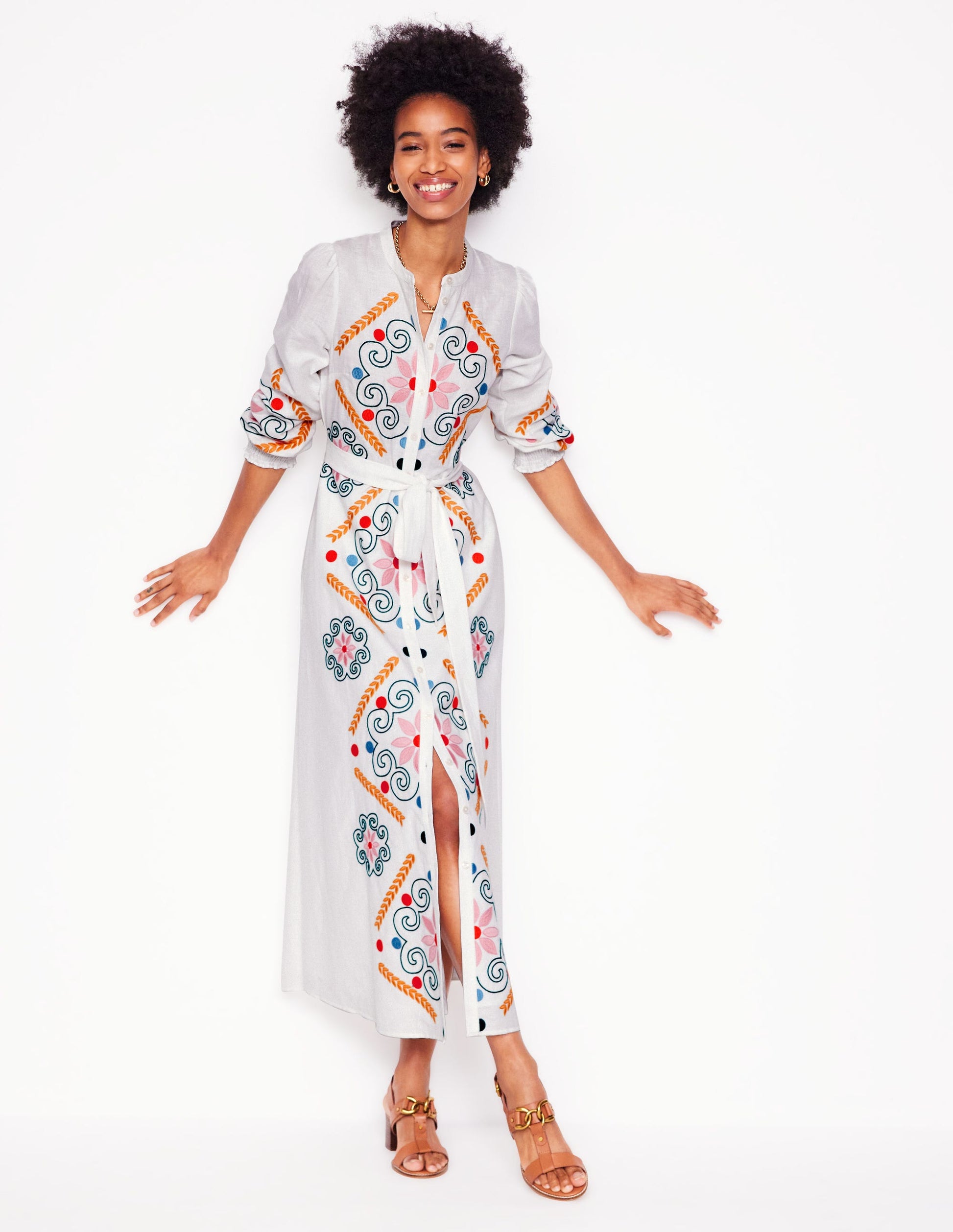 alexa linen maxi shirt dress Alexa Linen Maxi Shirt Dress - Grey Blue Chambray