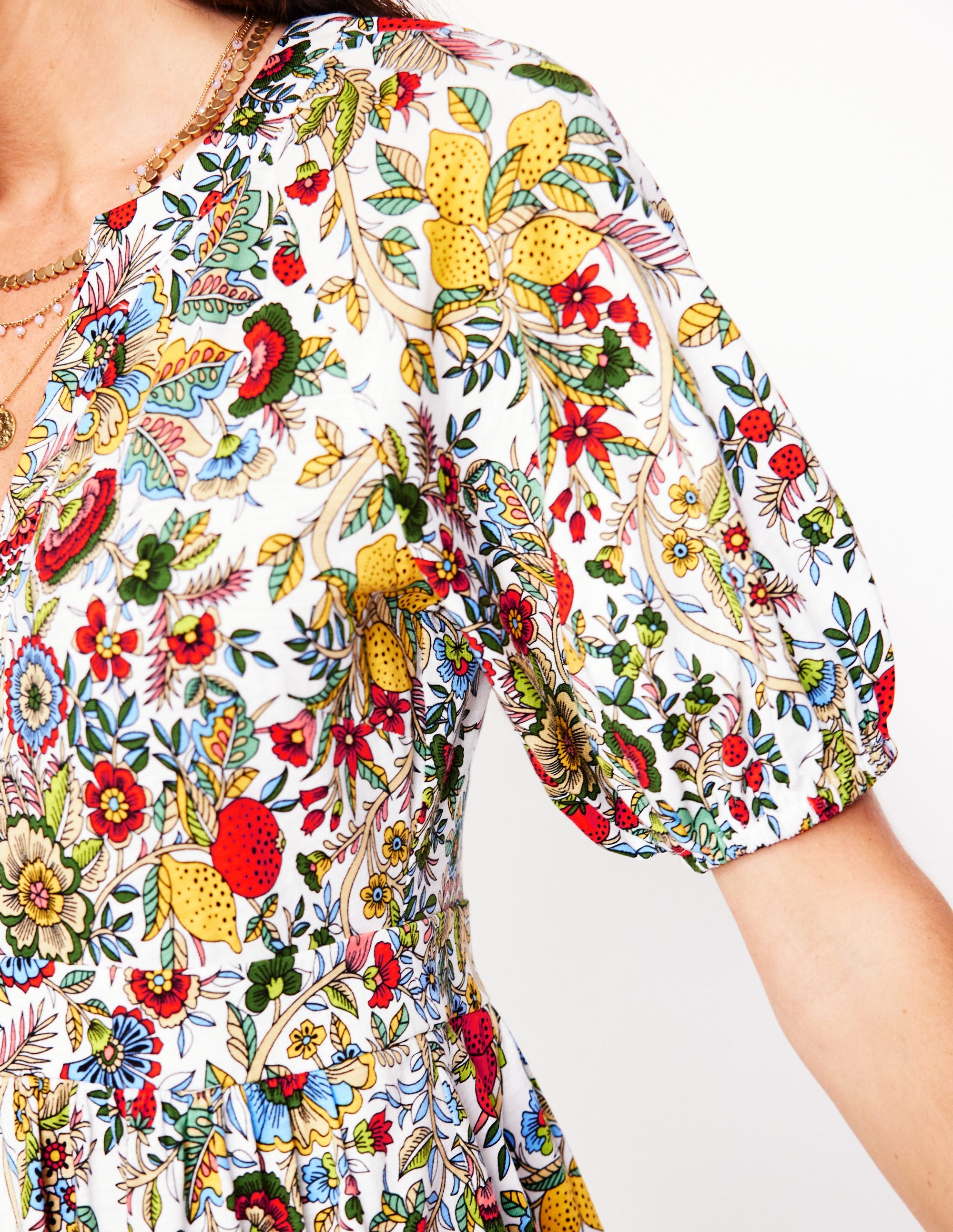 Piper Short Jersey Dress-Multi, Citrus Vine - Image 2