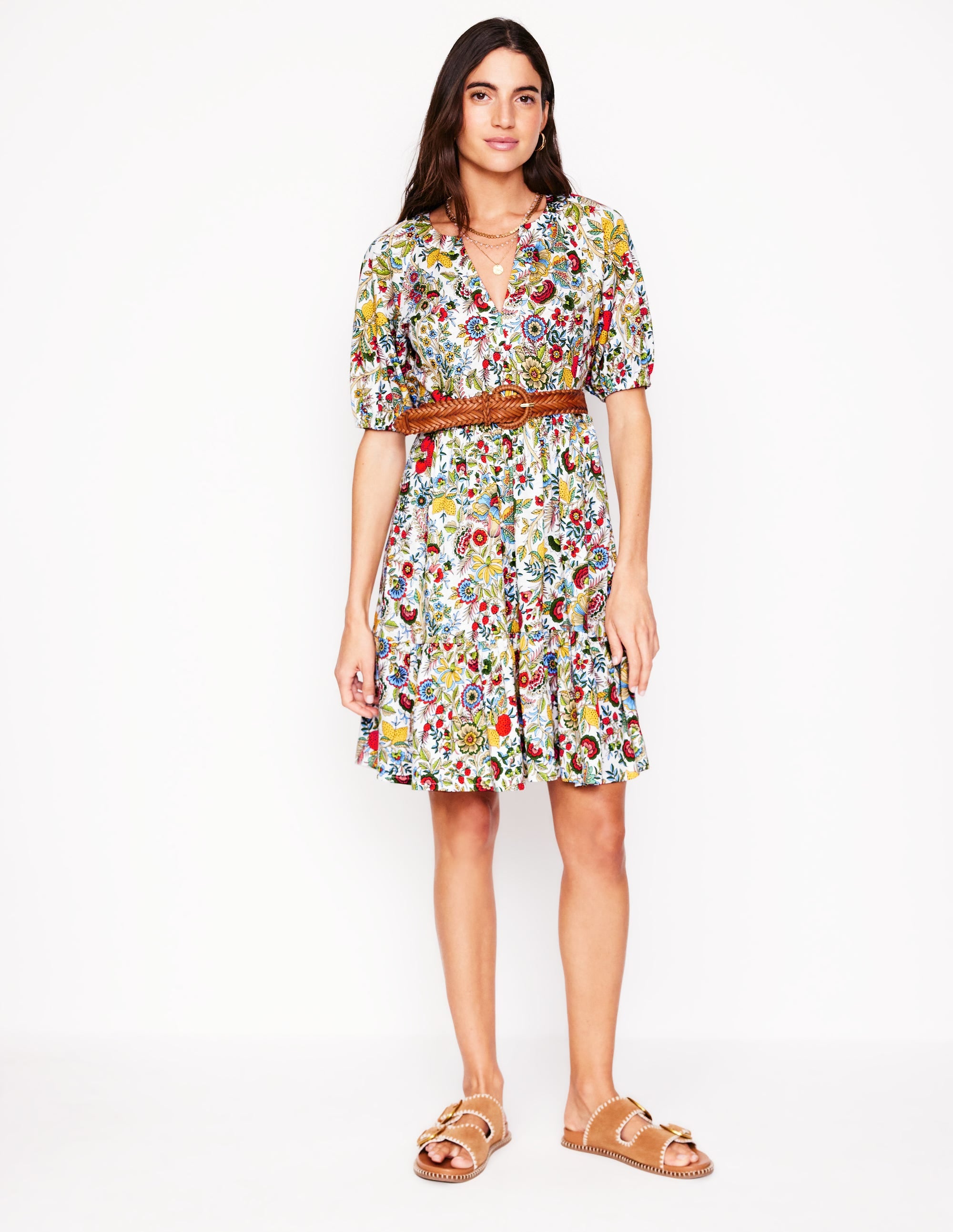 Piper Short Jersey Dress-Multi, Citrus Vine - Image 4
