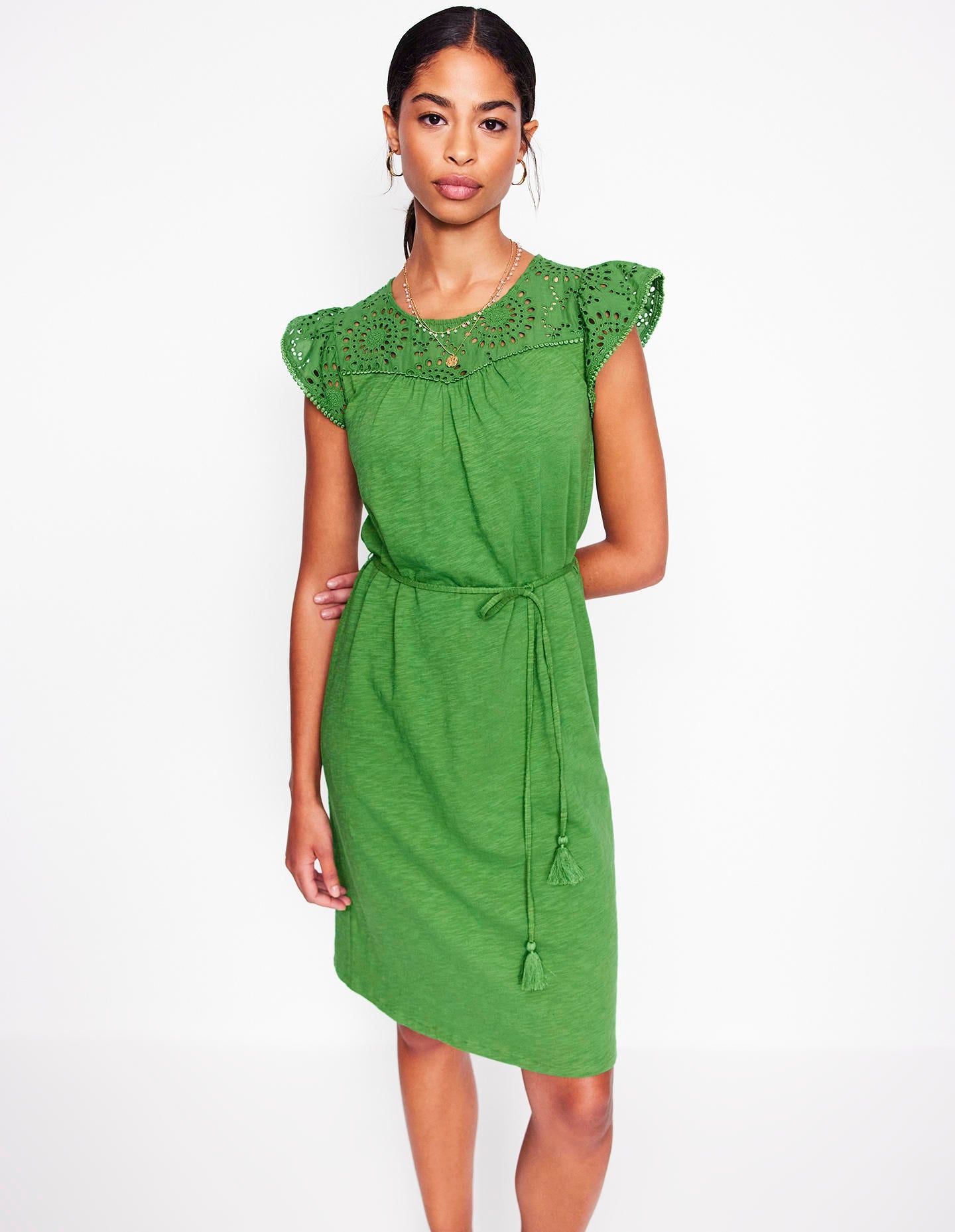 Juliet Broderie Short Dress-Paradise Green | Boden UK Juliet Broderie Short Dress-Paradise Green | Boden UK