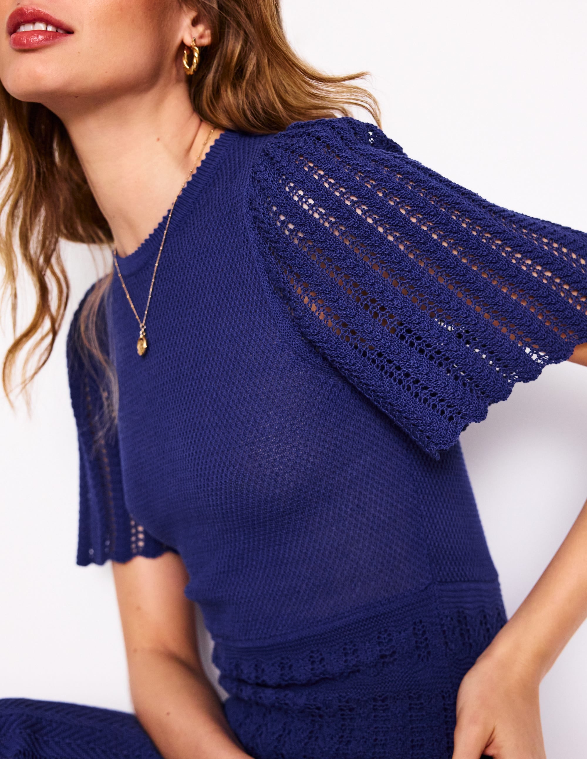 Cotton Stitch Crew Dress-Twilight Blue - Image 2