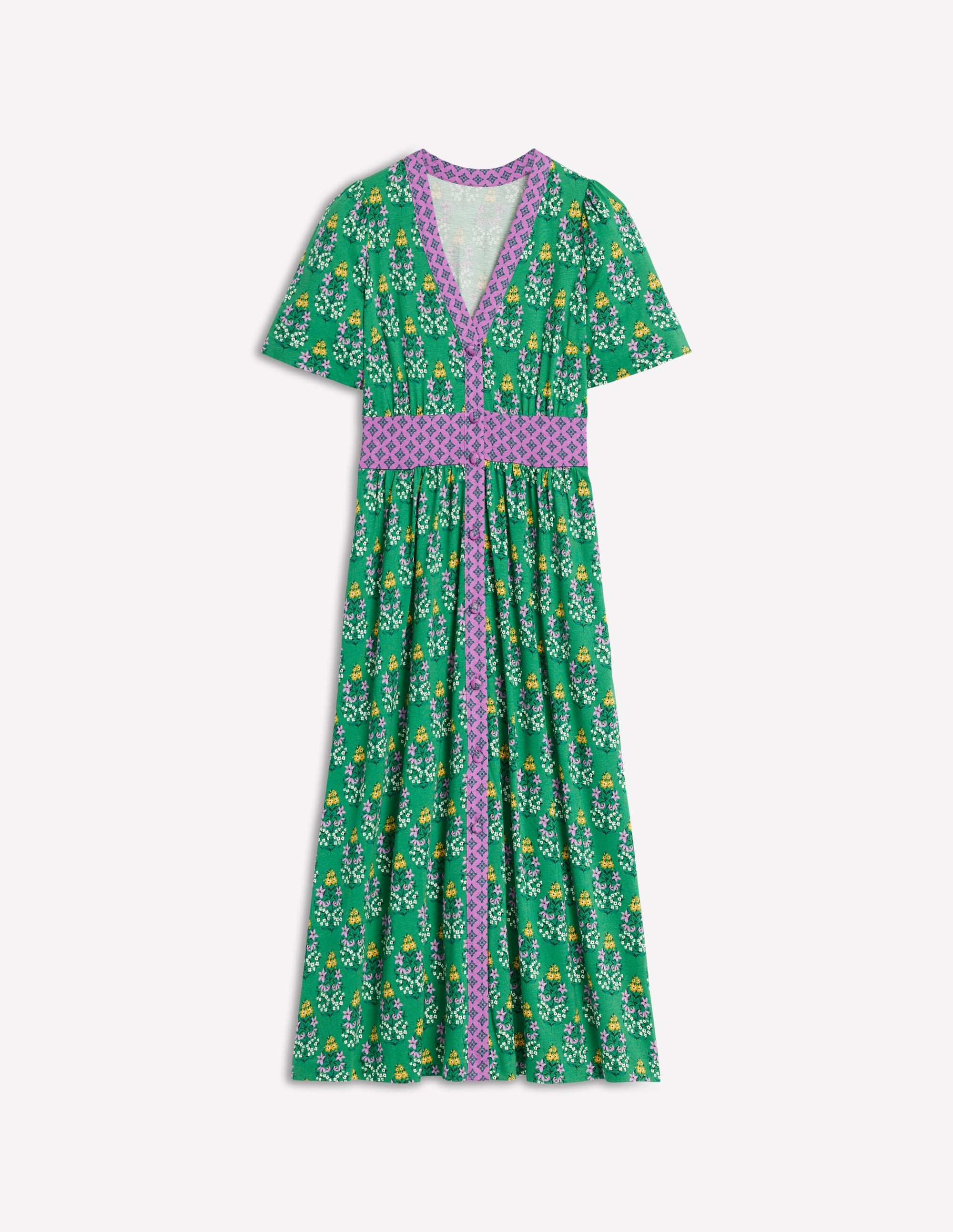 Natalia Jersey Tea Dress-Rich Emerald, Wildflower - Image 8