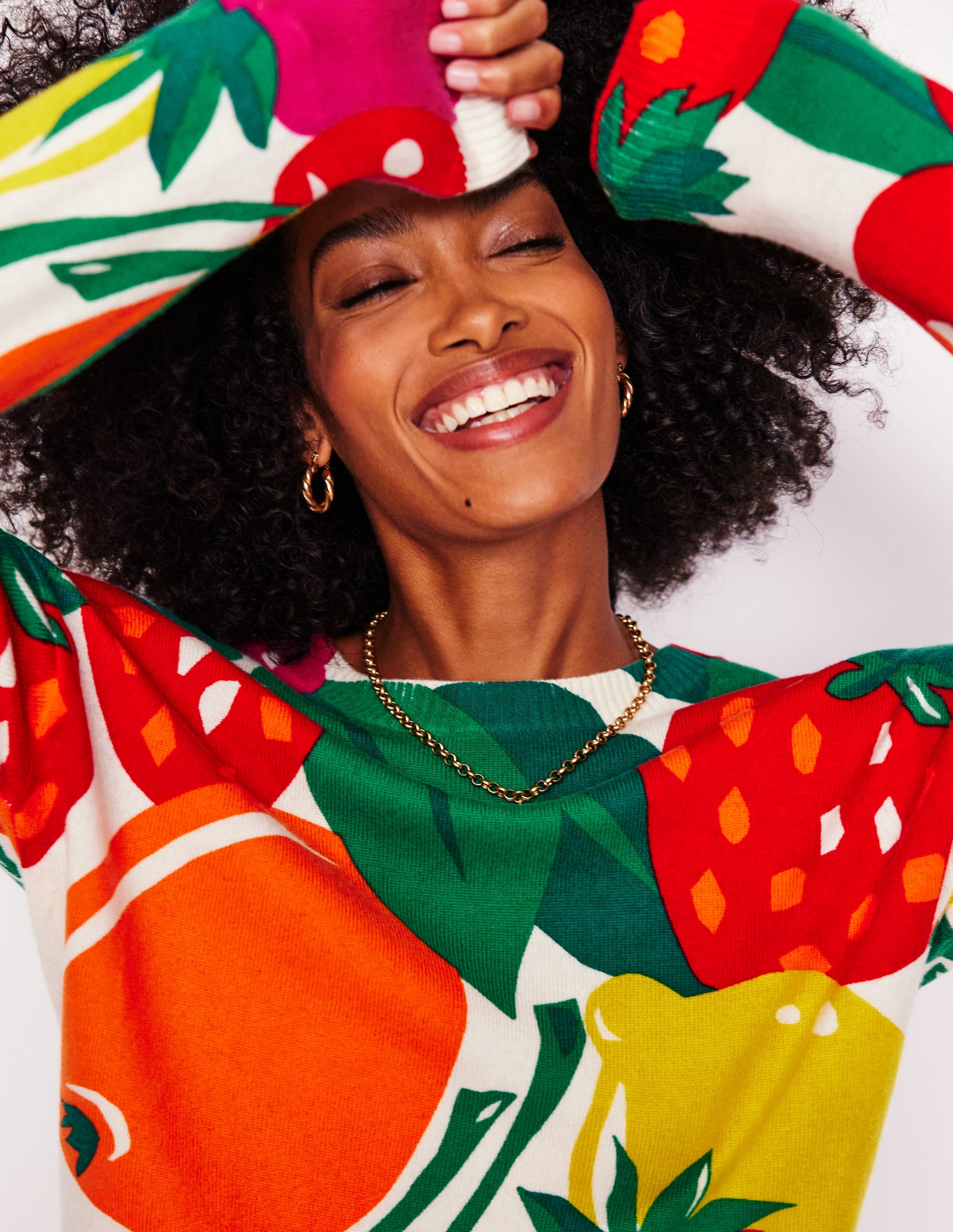 Lydia Cashmere Jumper-Multi, Summer Fruits - Image 2