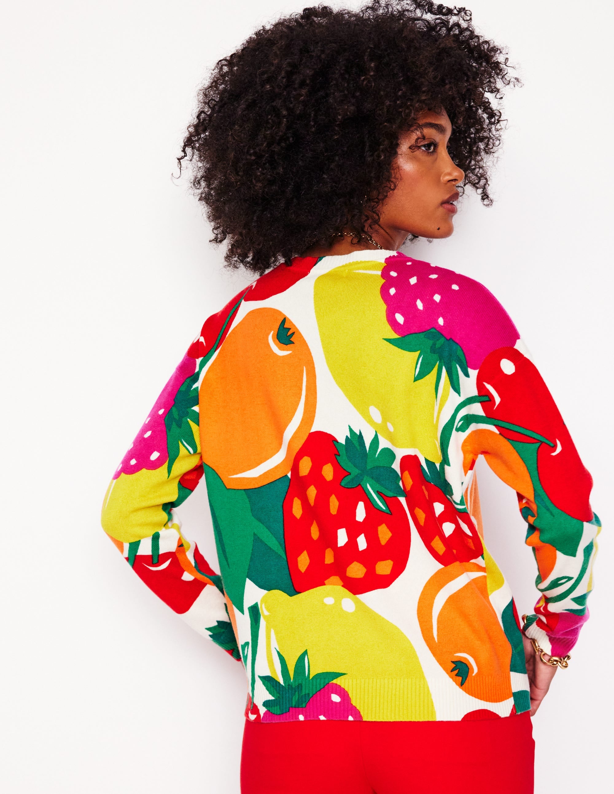 Lydia Cashmere Jumper-Multi, Summer Fruits - Image 4