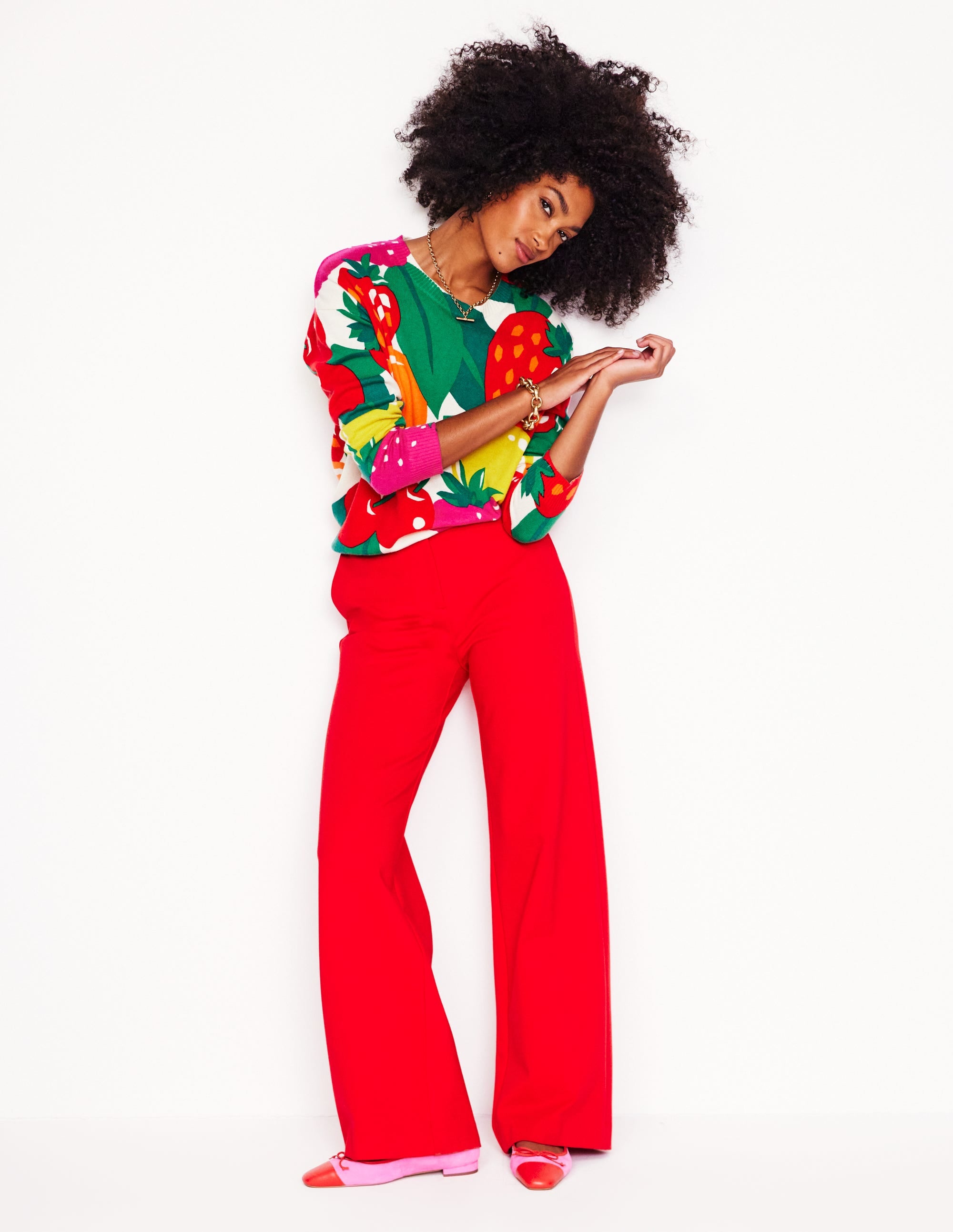 Lydia Cashmere Jumper-Multi, Summer Fruits - Image 5