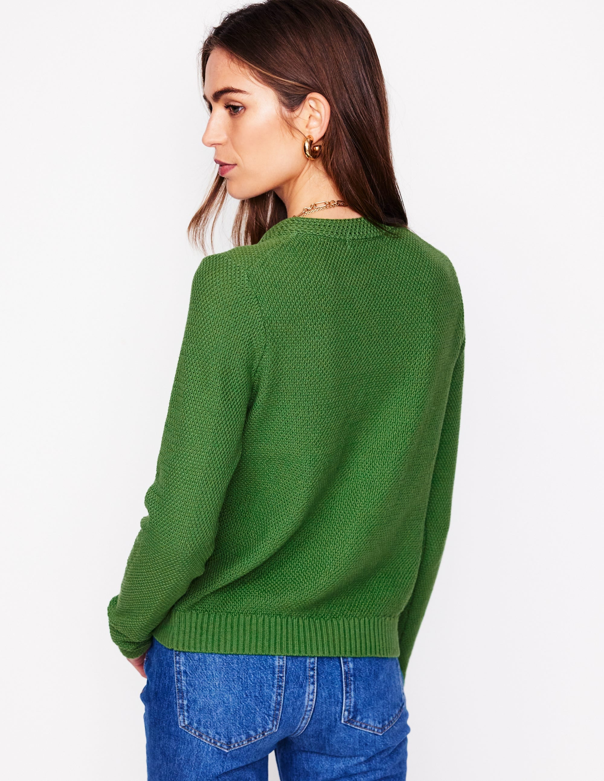 Callie Crochet Trim Cardigan-Paradise Green - Image 4