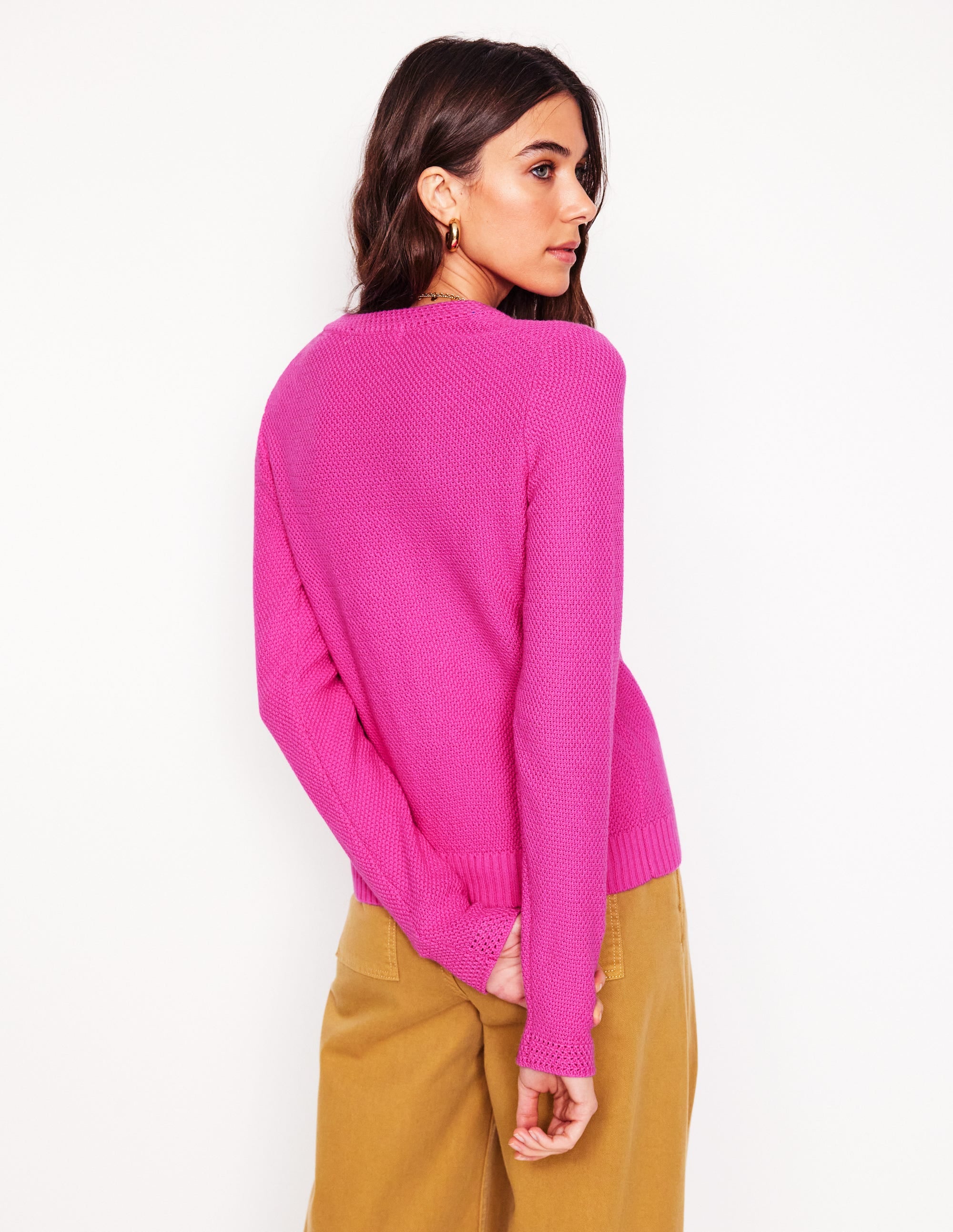 Callie Crochet Trim Cardigan-Tickled Pink - Image 4