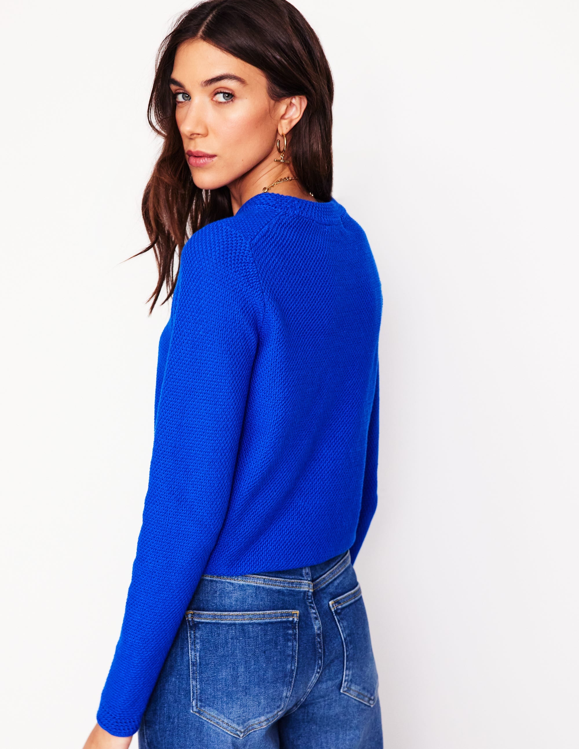 Callie Crochet Trim Jumper-Gallery Blue - Image 4