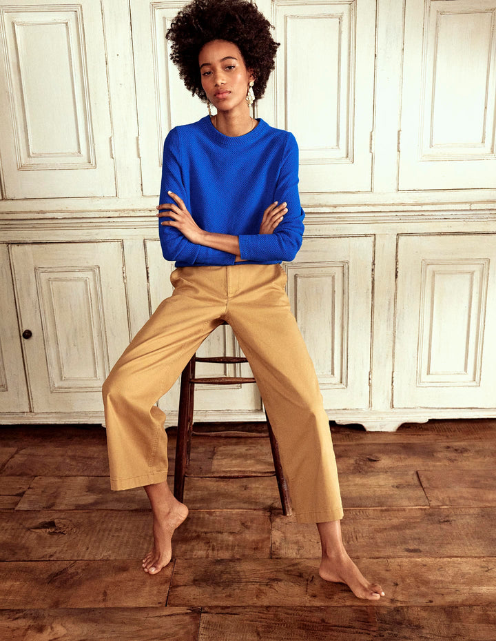 Callie Crochet Trim Jumper-Gallery Blue