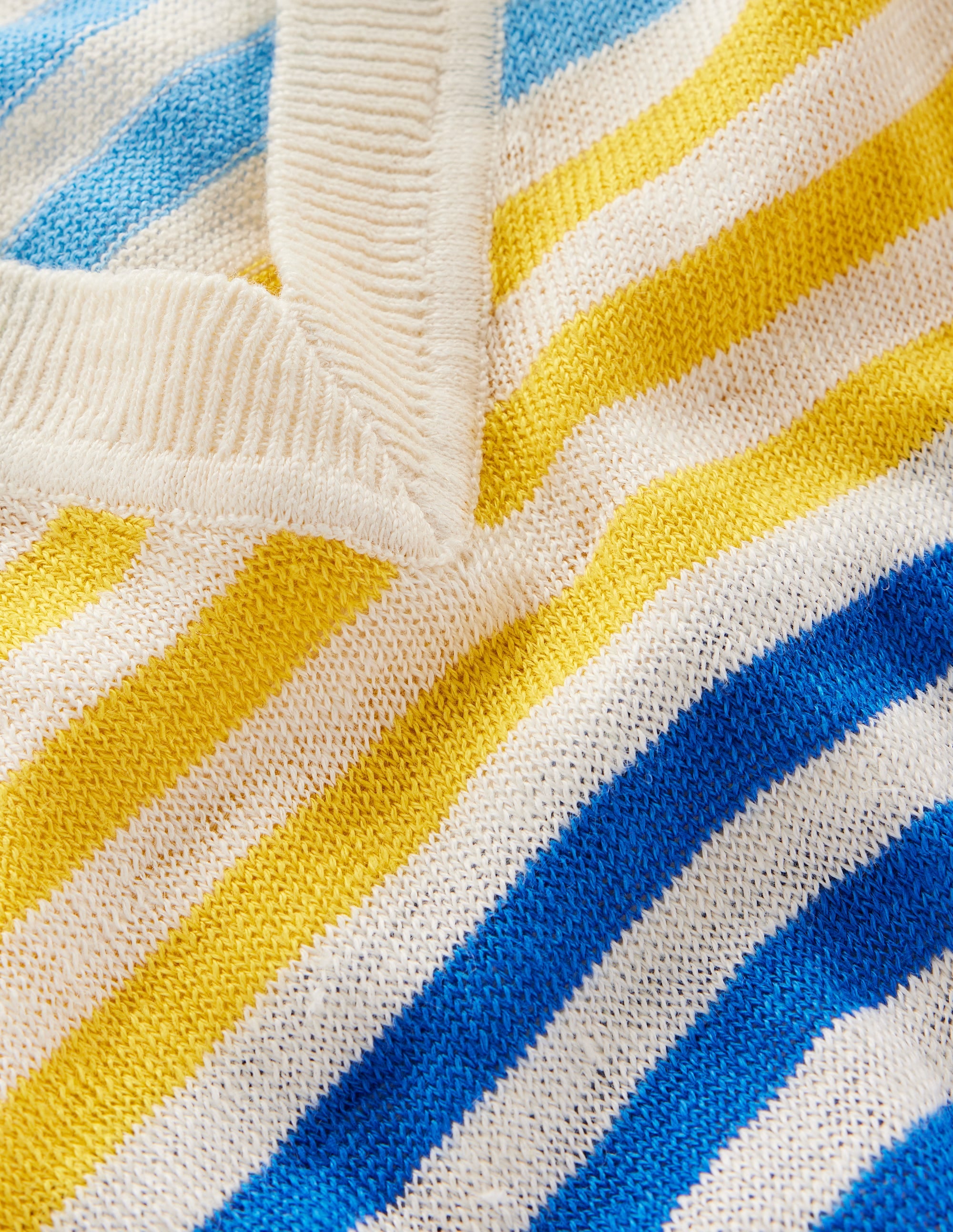 Liv V-Neck Linen T-Shirt-Banded Rainbow Stripe - Image 8