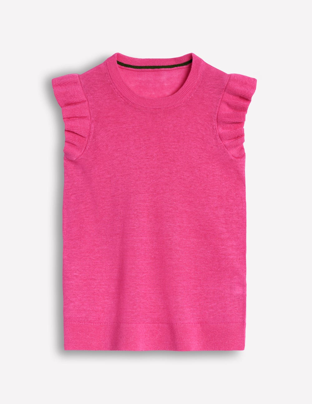 Josie Frilled Linen Tank-Sorbet Pink - Image 5