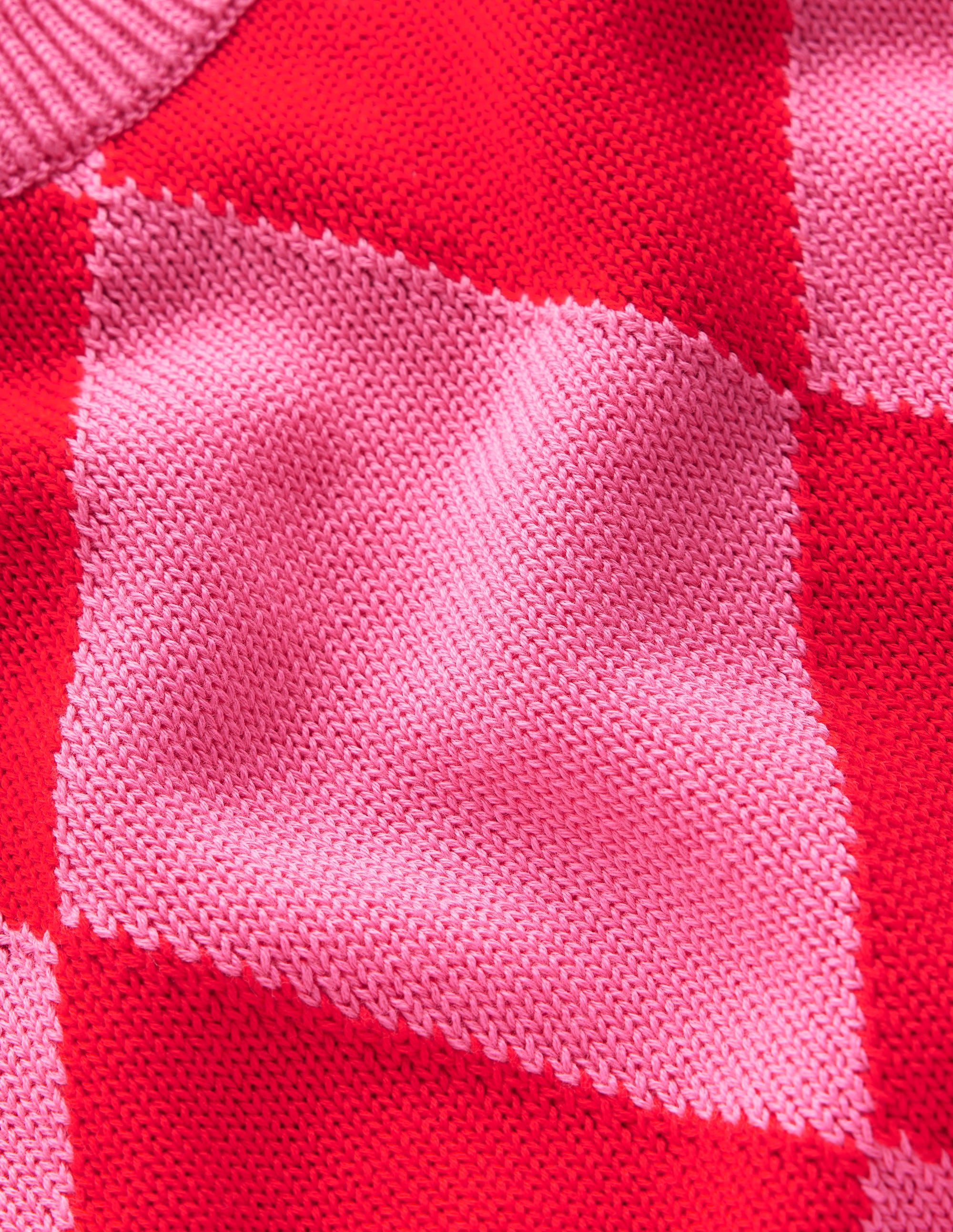Cotton Argyle Tank-Pink Rose and Poppy Red Argyle - Image 7