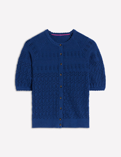 Elodie Stitch Crew Cardigan-Starboard Blue-6