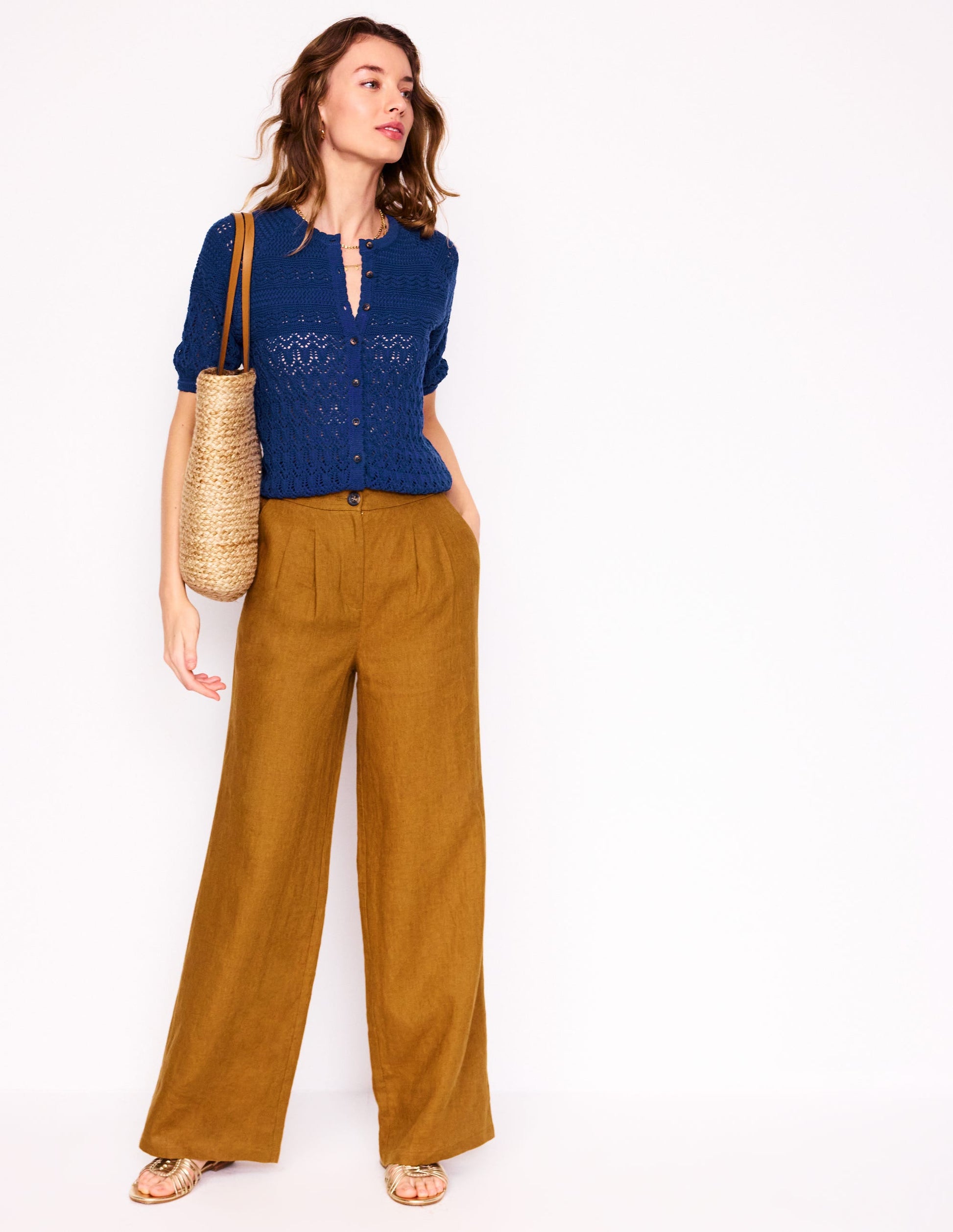 Elodie Stitch Crew Cardigan-Starboard Blue-1