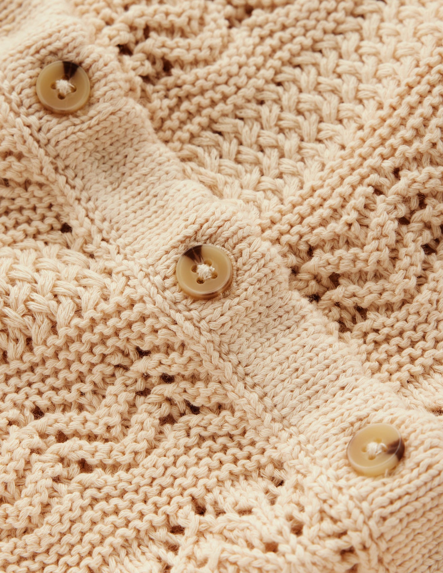 Elodie Stitch Crew Cardigan-Warm Ivory