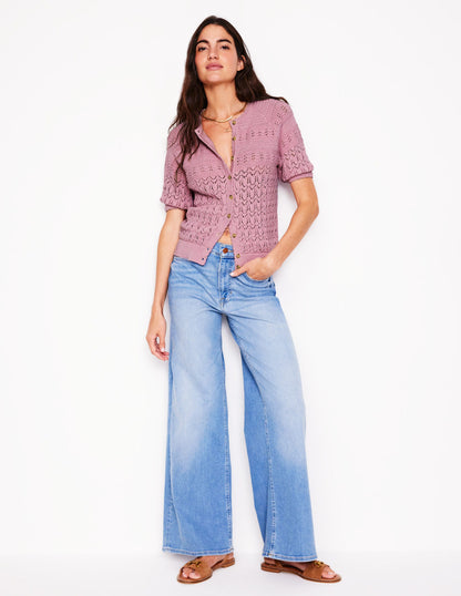 Elodie Stitch Crew Cardigan-Soft Pink-4