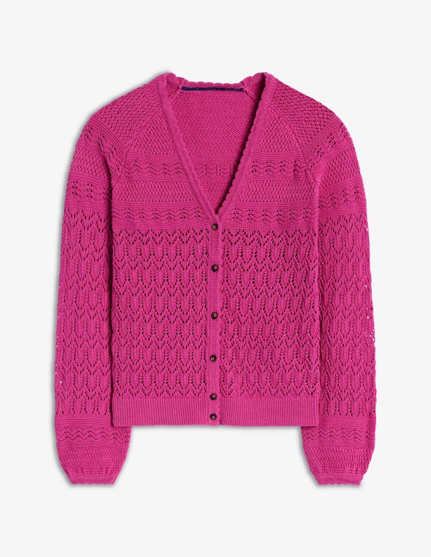 Elodie Stitch V-Neck Cardigan-Purple Damson