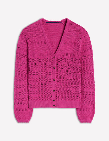 Elodie Stitch V-Neck Cardigan-Purple Damson-5
