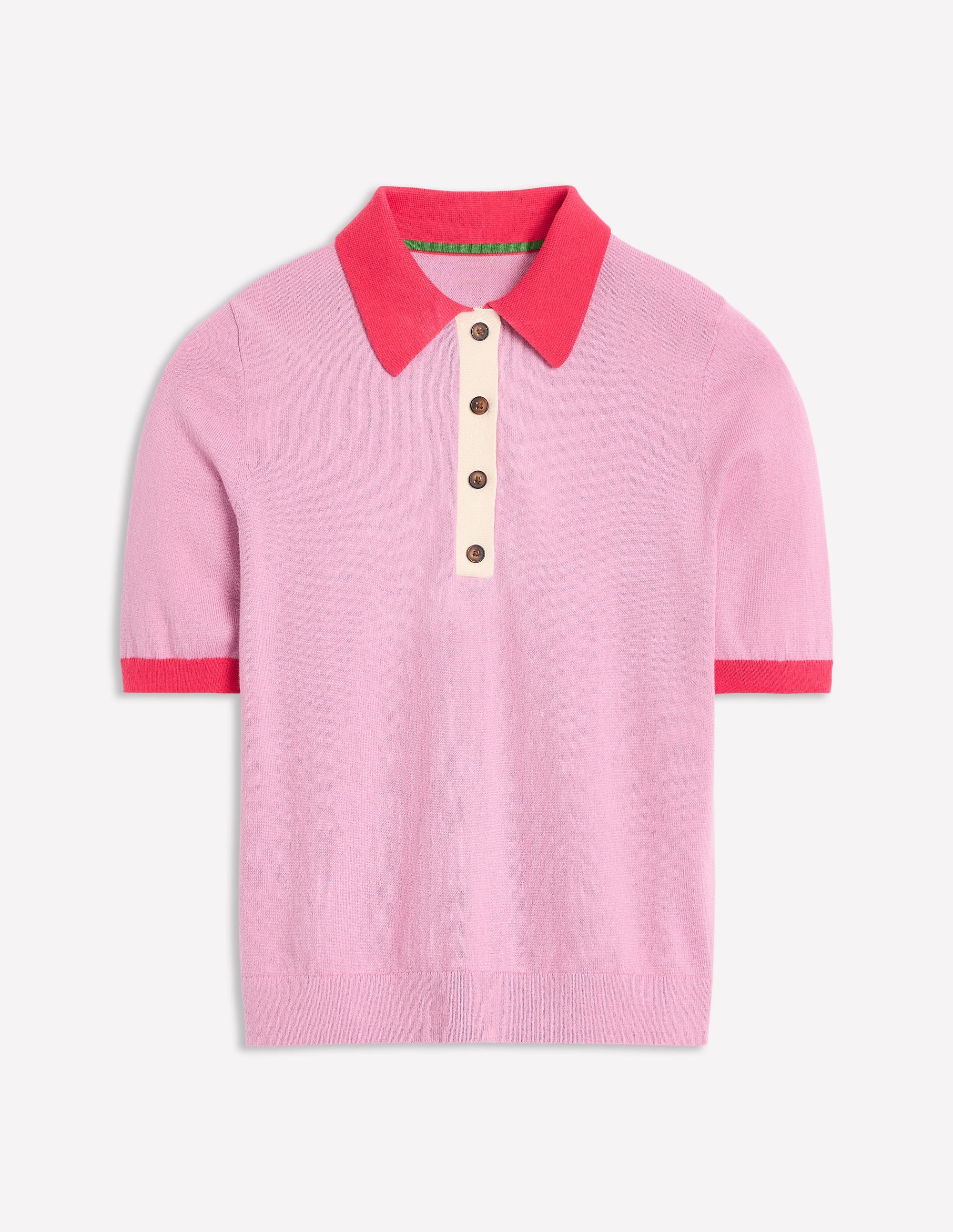 Estelle Henley Knitted T-Shirt-Soft Lavender Pink - Image 8