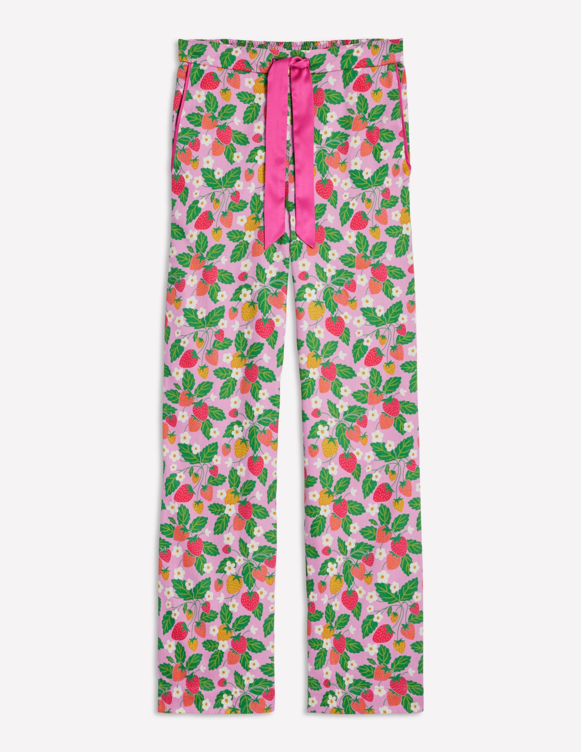 Cotton Sateen Pyjama Trousers-MeadowsweetPink Fruit Paradise - Image 7