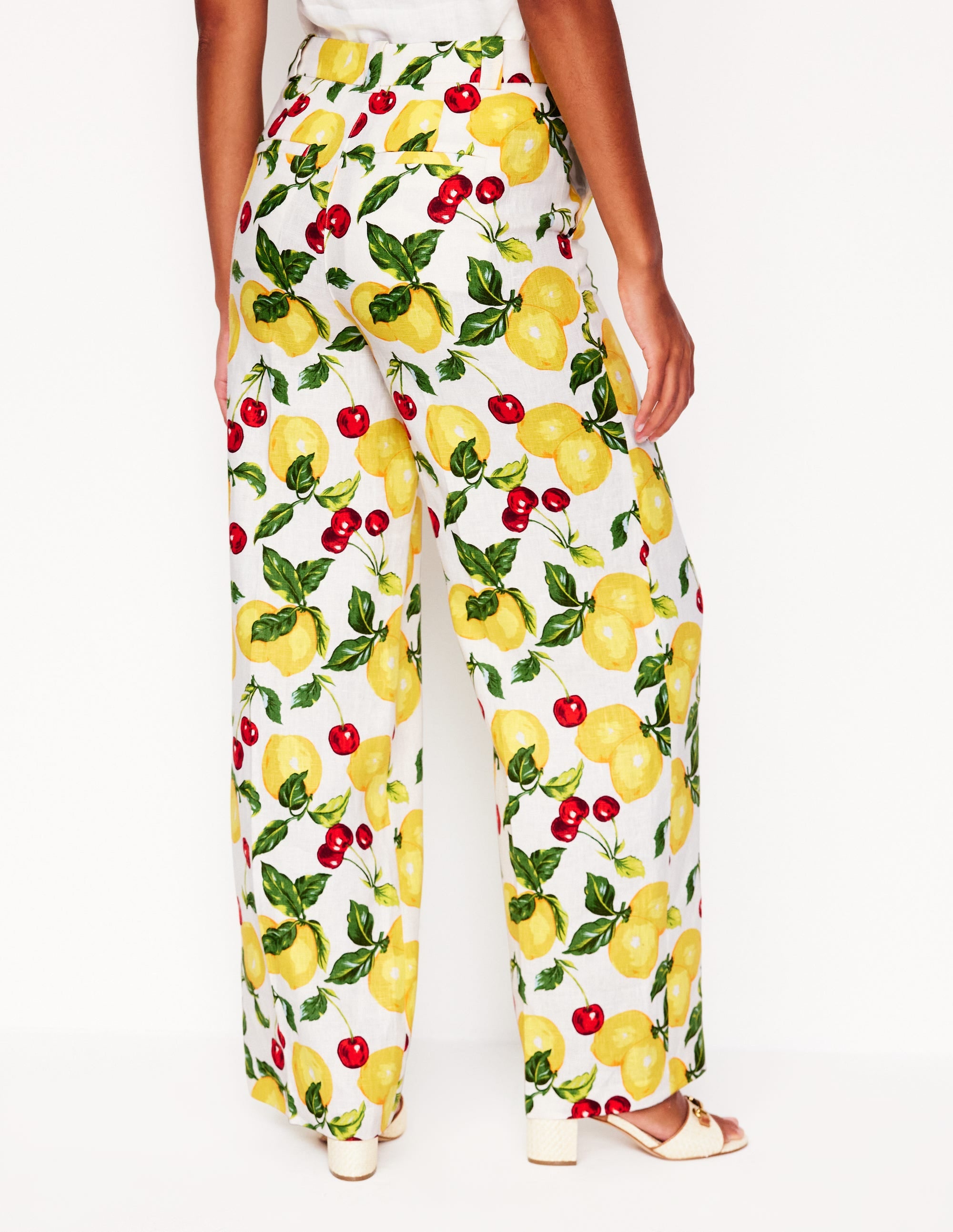 Westbourne Linen Trousers-Ivory, Cherries and Lemons - Image 5