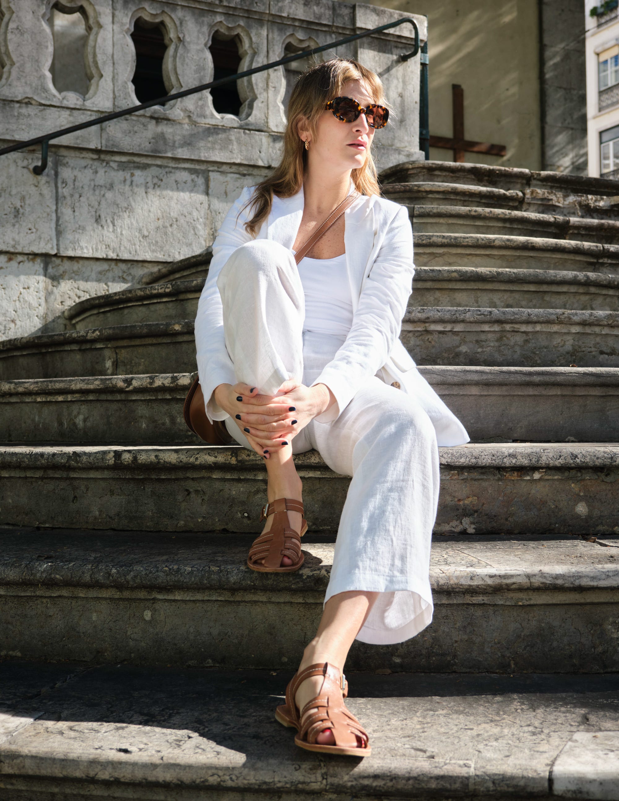 Westbourne Linen Trousers-White - Image 6