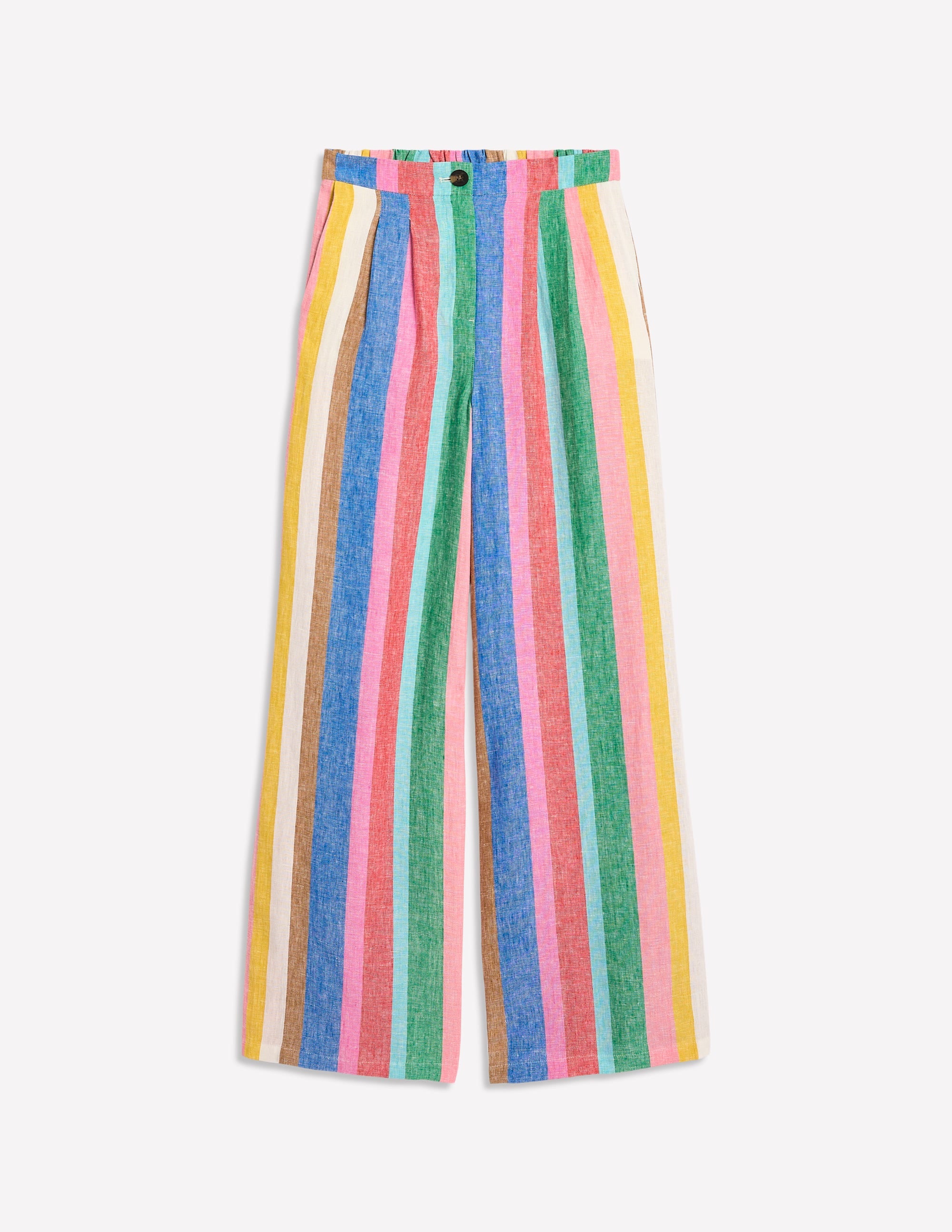 Dulwich Linen Trousers-Bright Rainbow Stripe - Image 9