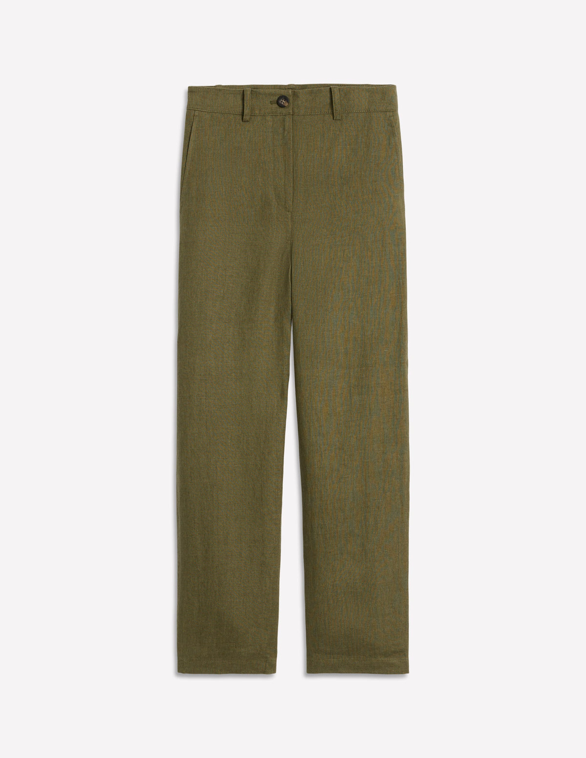 Westbourne Crop Linen Trousers-Woodland Green - Image 6