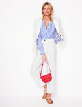 Westbourne Crop Linen Trousers-White