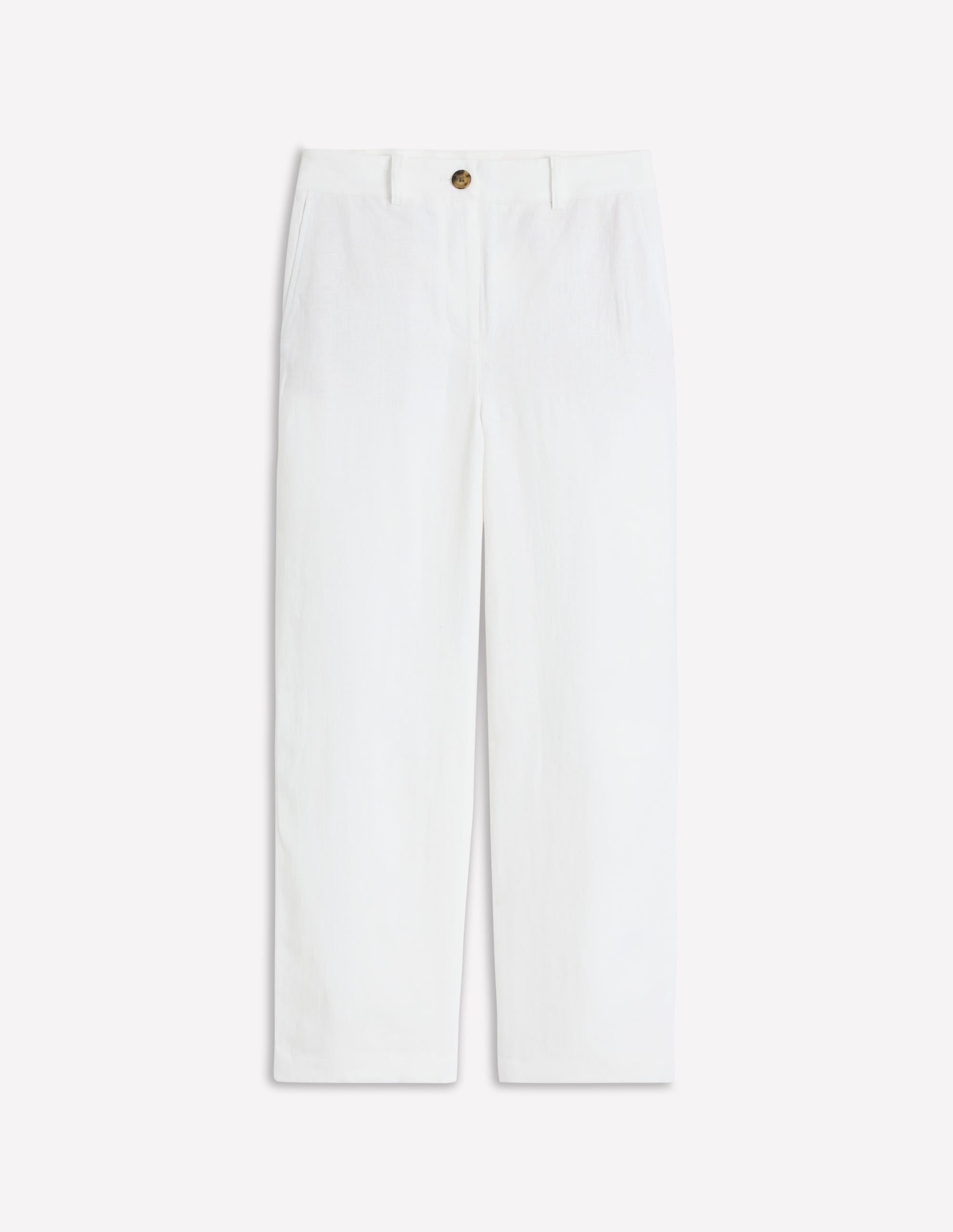 Westbourne Crop Linen Trousers-White - Image 6