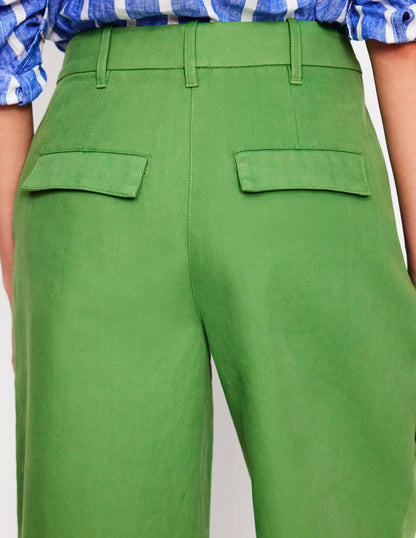Bloomsbury Cotton Trousers-Paradise Green-2