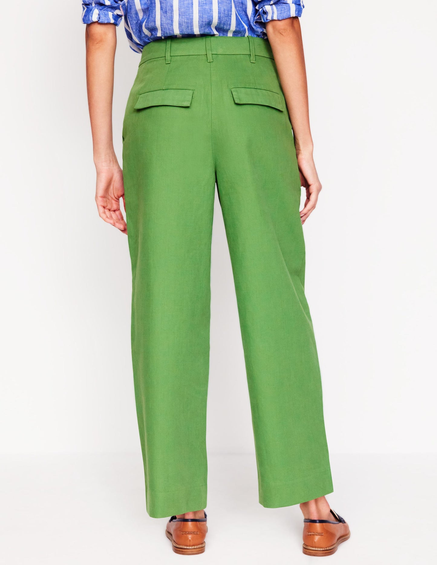 Bloomsbury Cotton Trousers-Paradise Green