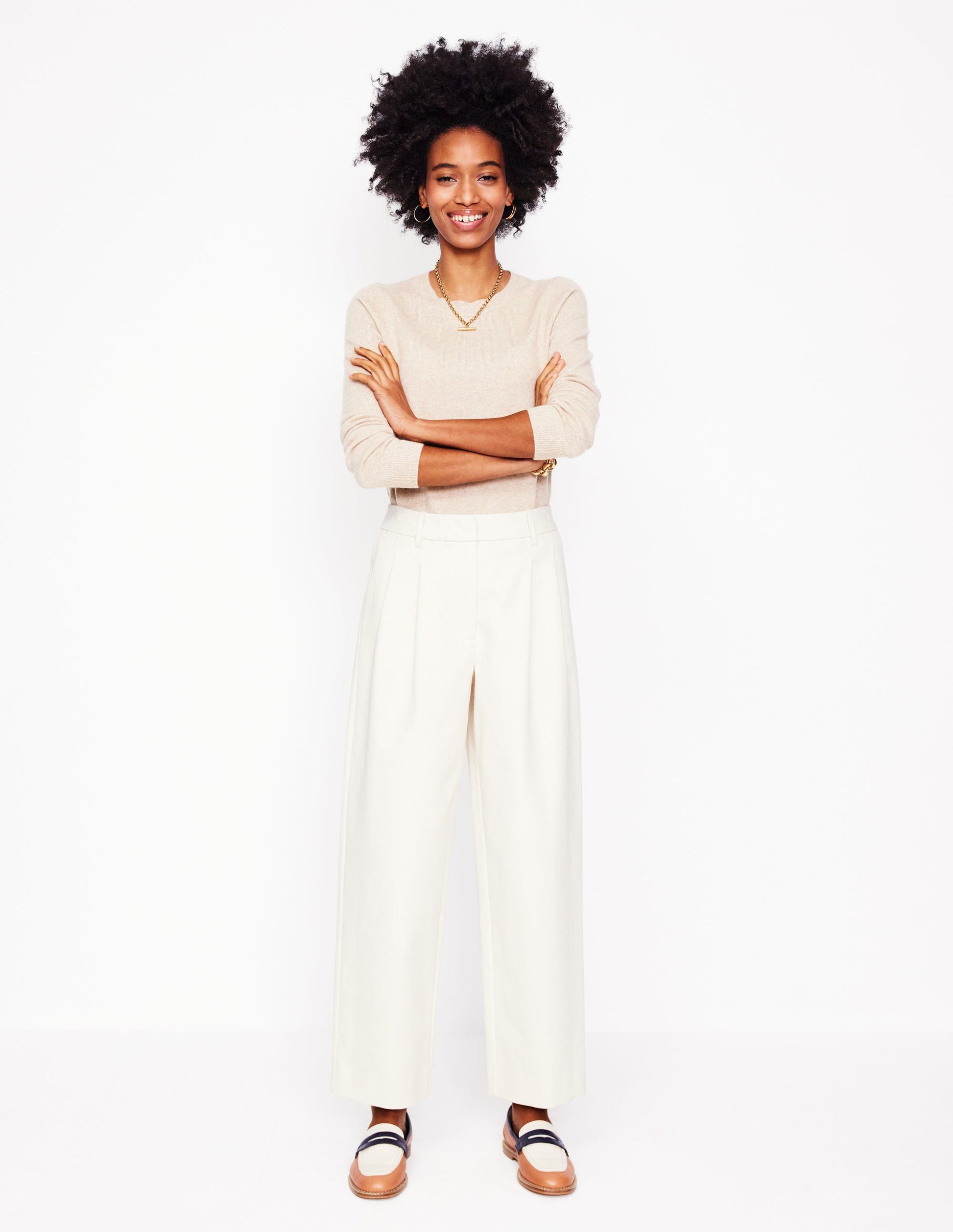 Bloomsbury Cotton Trousers-Off White-1