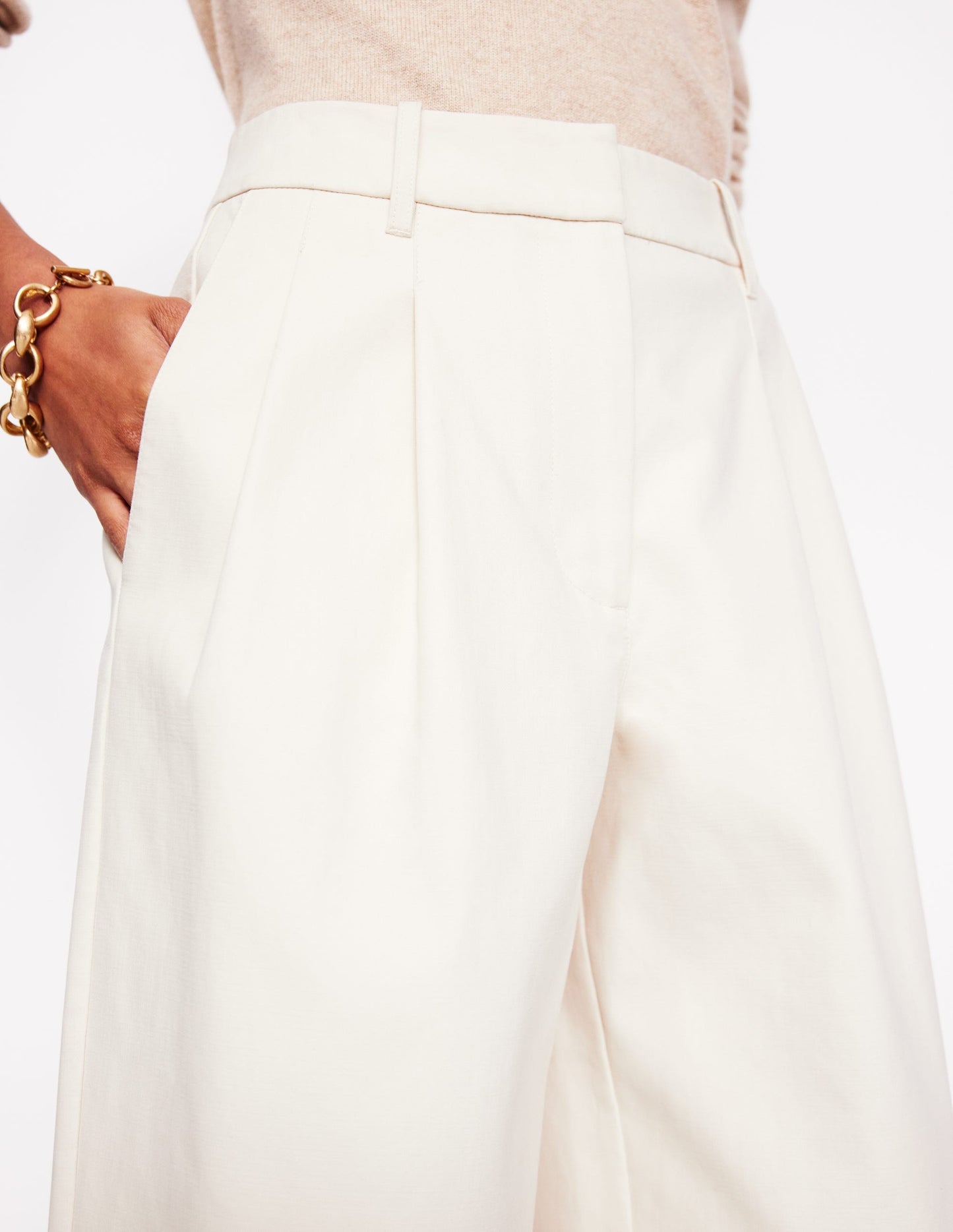 Bloomsbury Cotton Trousers-Off White
