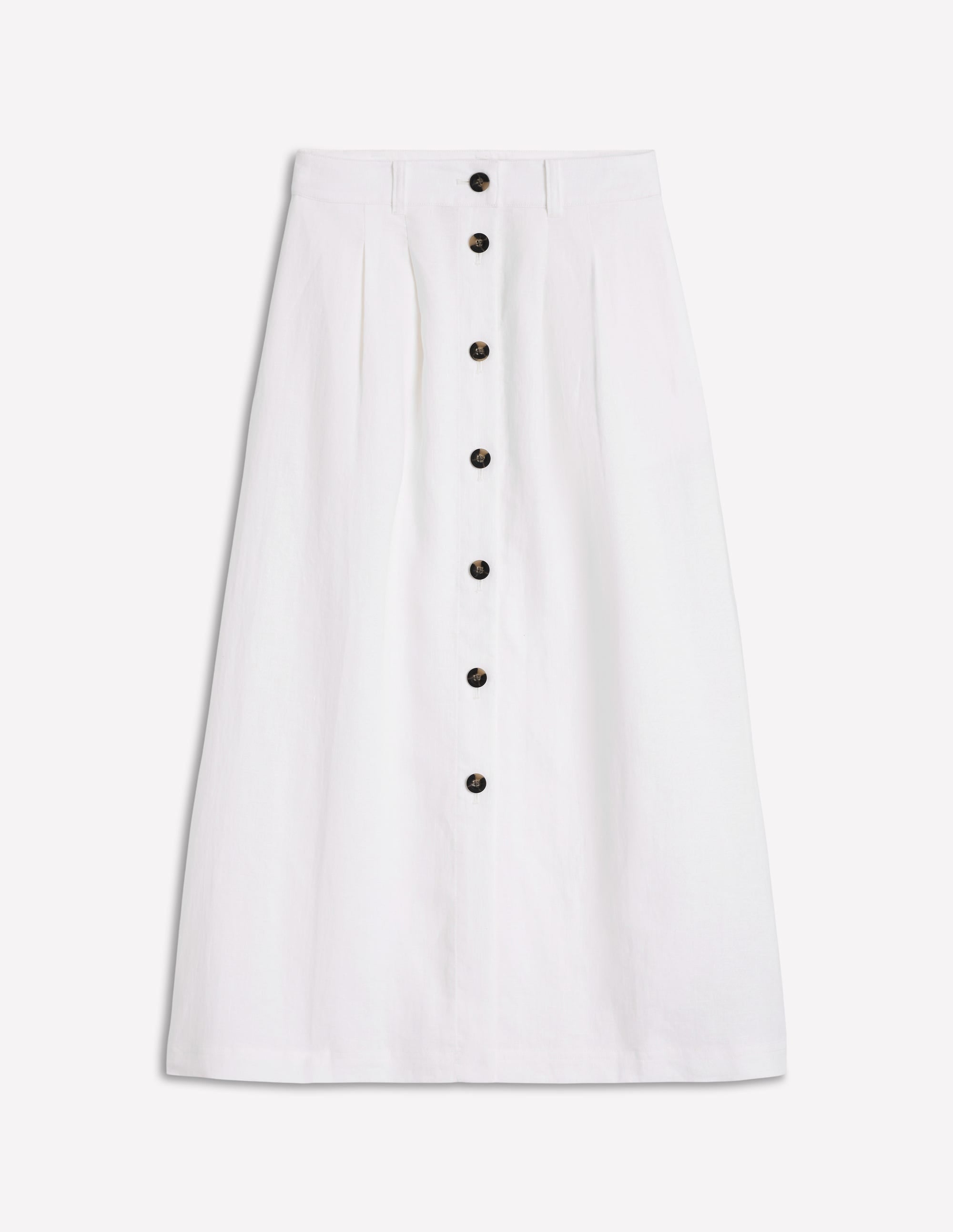 Thomasina Linen Midi Skirt-White - Image 5