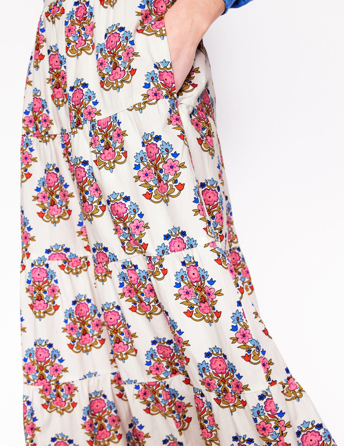 Nadia Poplin Maxi Skirt-Ivory, Wildflower Stamp - Image 2