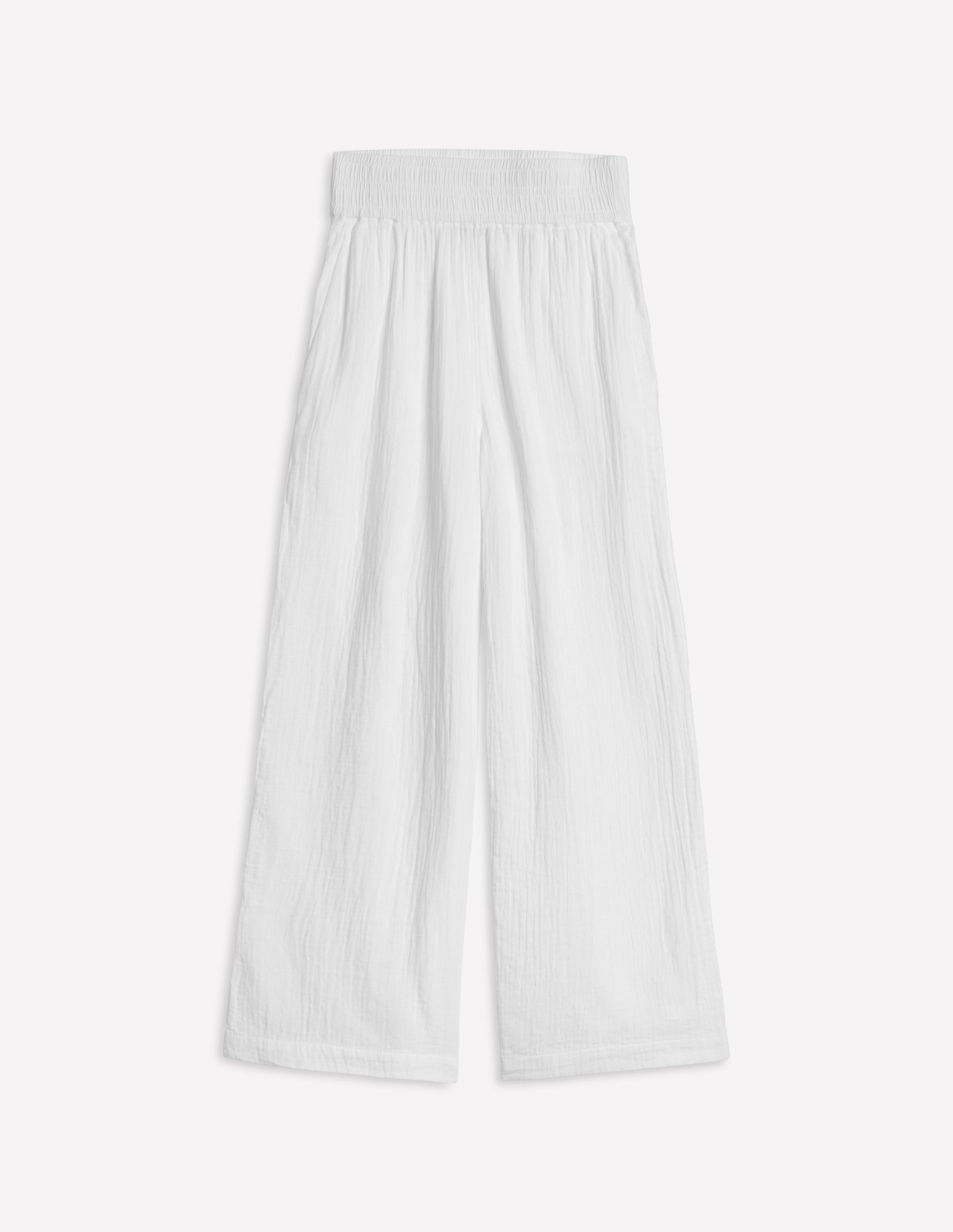 Cropped Double Cloth Trousers-White - Image 6