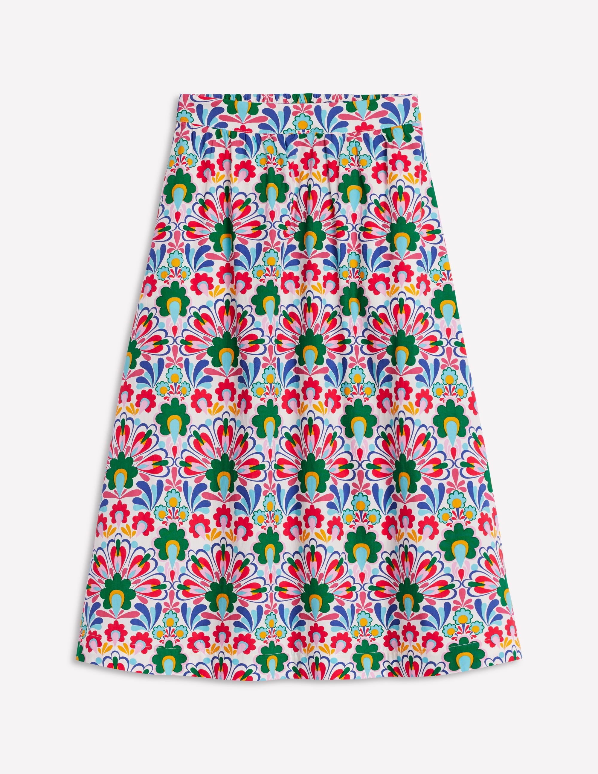 Hattie Poplin Midi Skirt-Multi, Decorative Dandelion - Image 5
