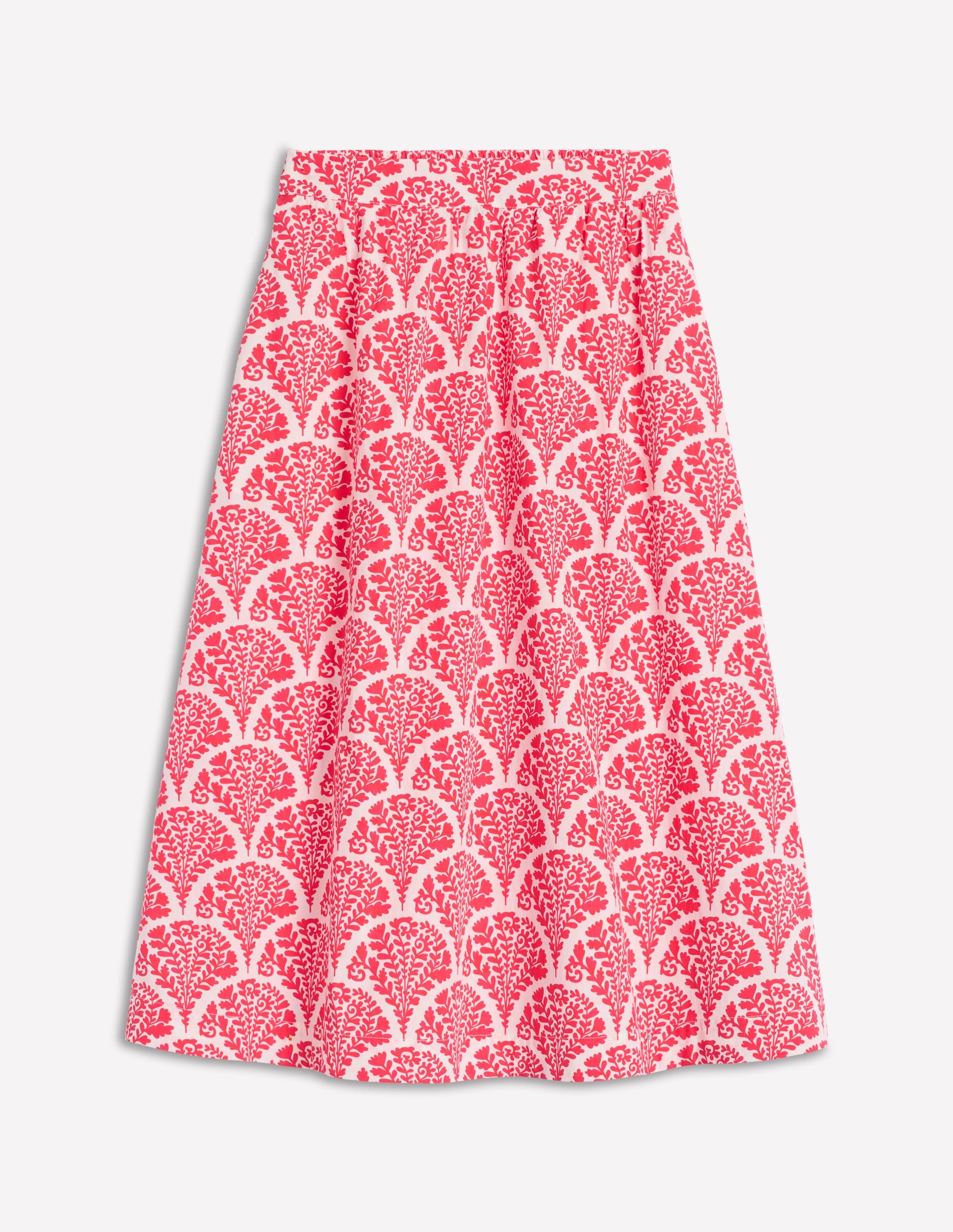 Hattie Poplin Midi Skirt-Jam Red, Blossomy - Image 5