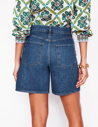 Mid Thigh Denim Shorts-Mid Vintage-5