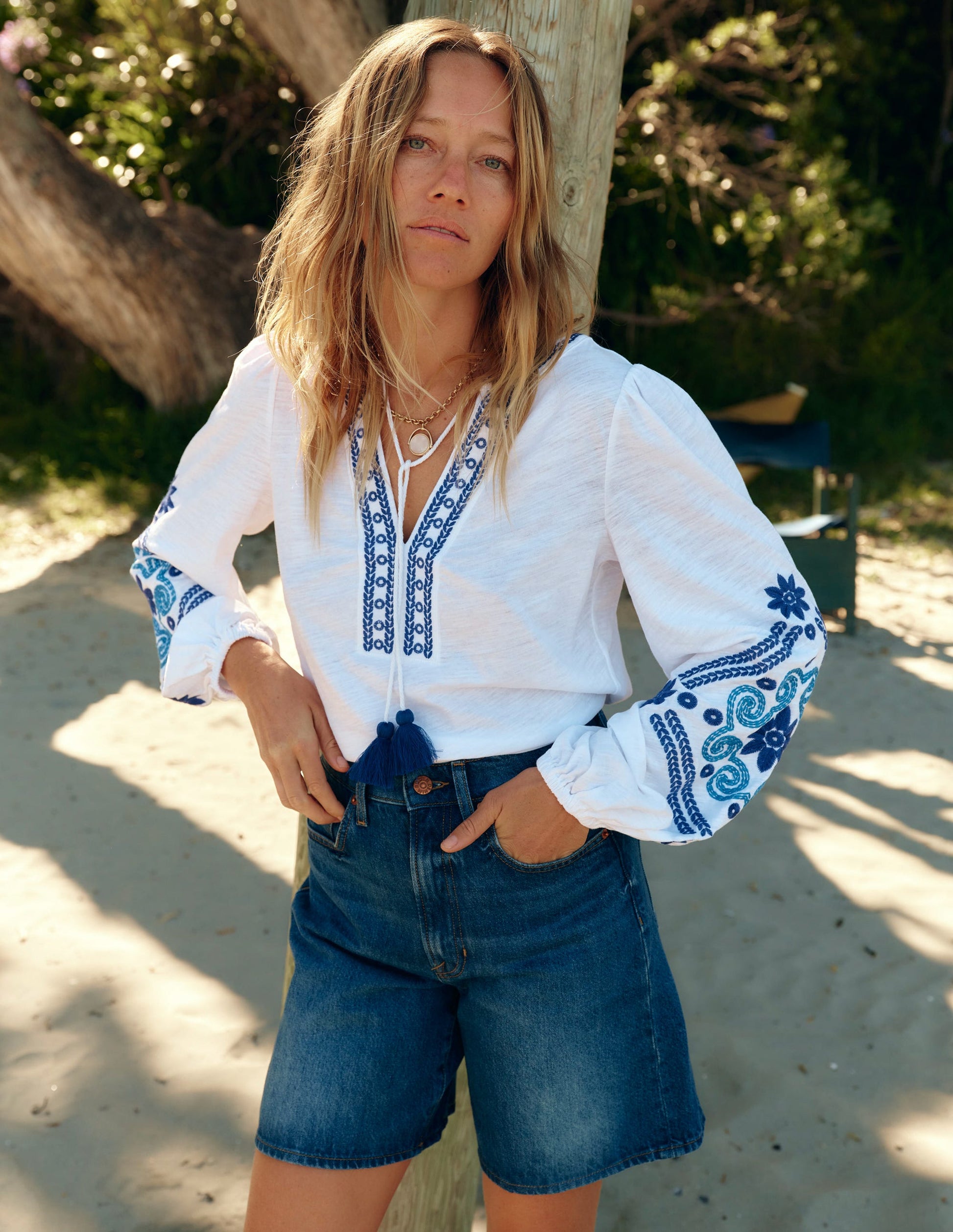 Mid Thigh Denim Shorts-Mid Vintage-2