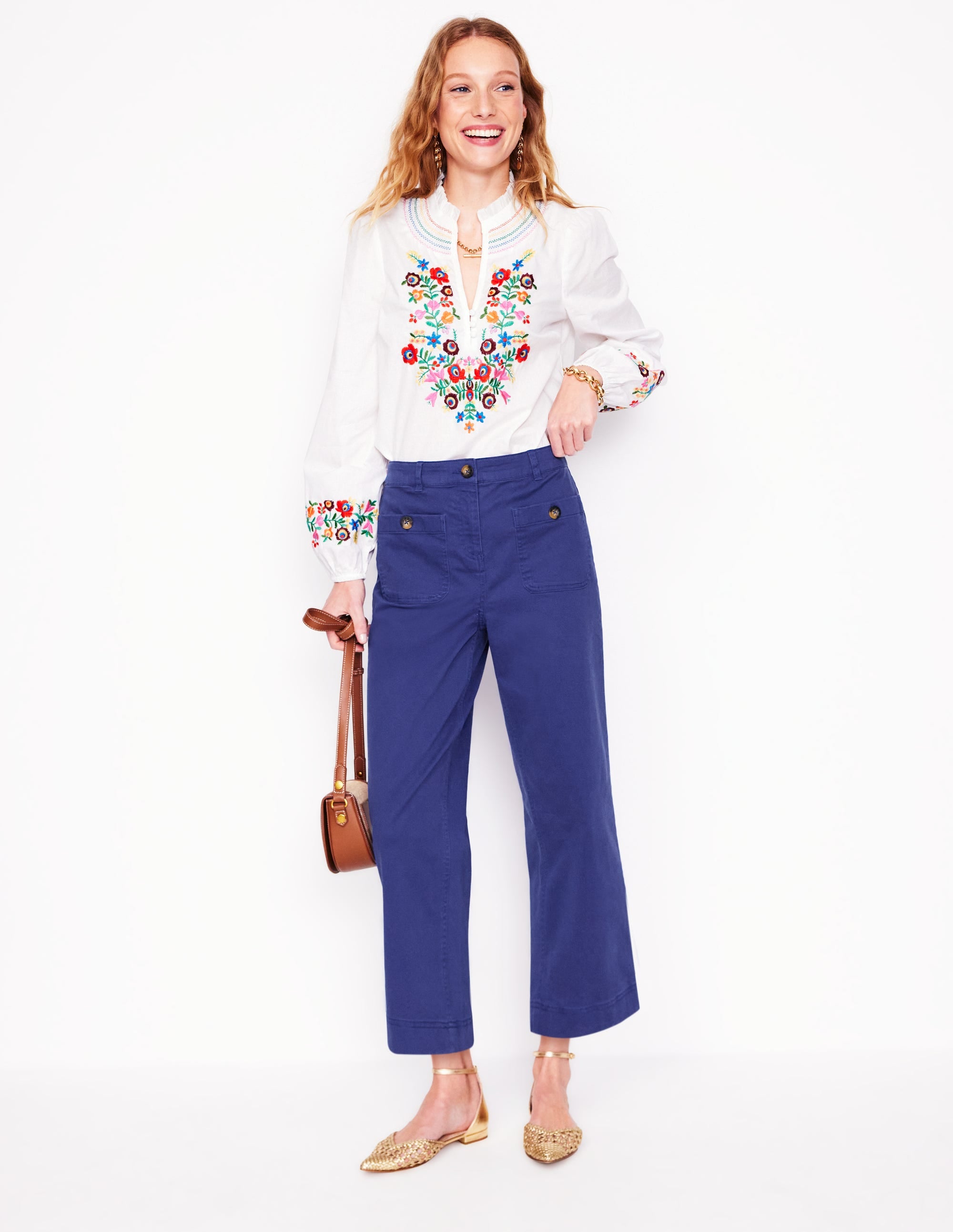 Patch Pocket Crop Chino-Starboard Blue - Image 1